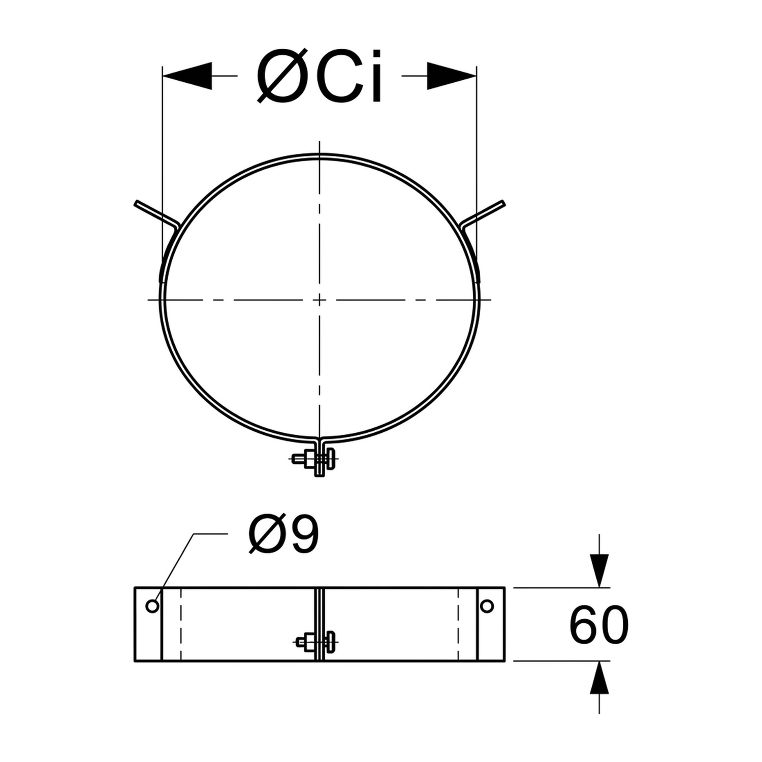 Schiedel Kit de haubanage rigide avec collier pour ICS Ø 150 mm