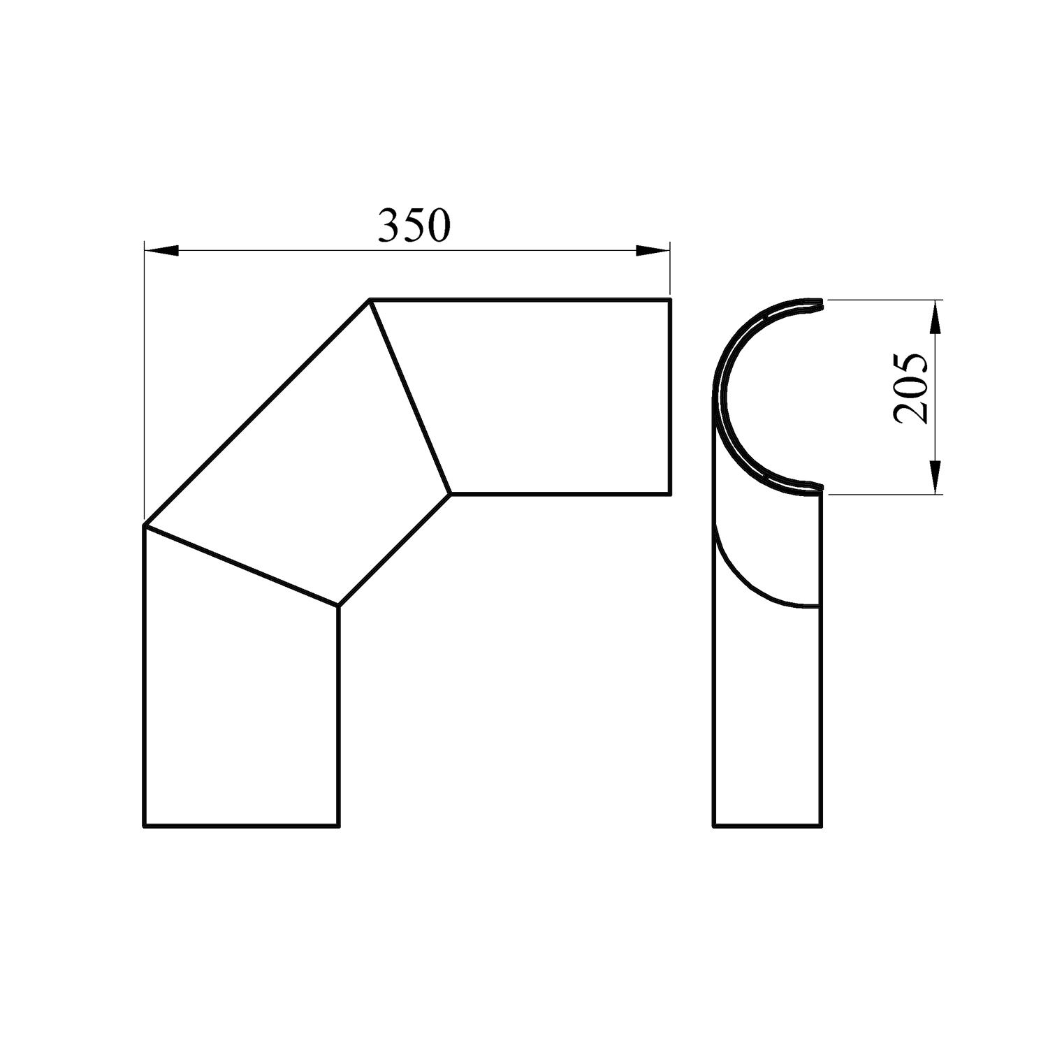 Raik Basic Thermoschild 160mm schwarz seitlich für 3teiligen Bogen 90° für Rauchrohr / Ofenrohr