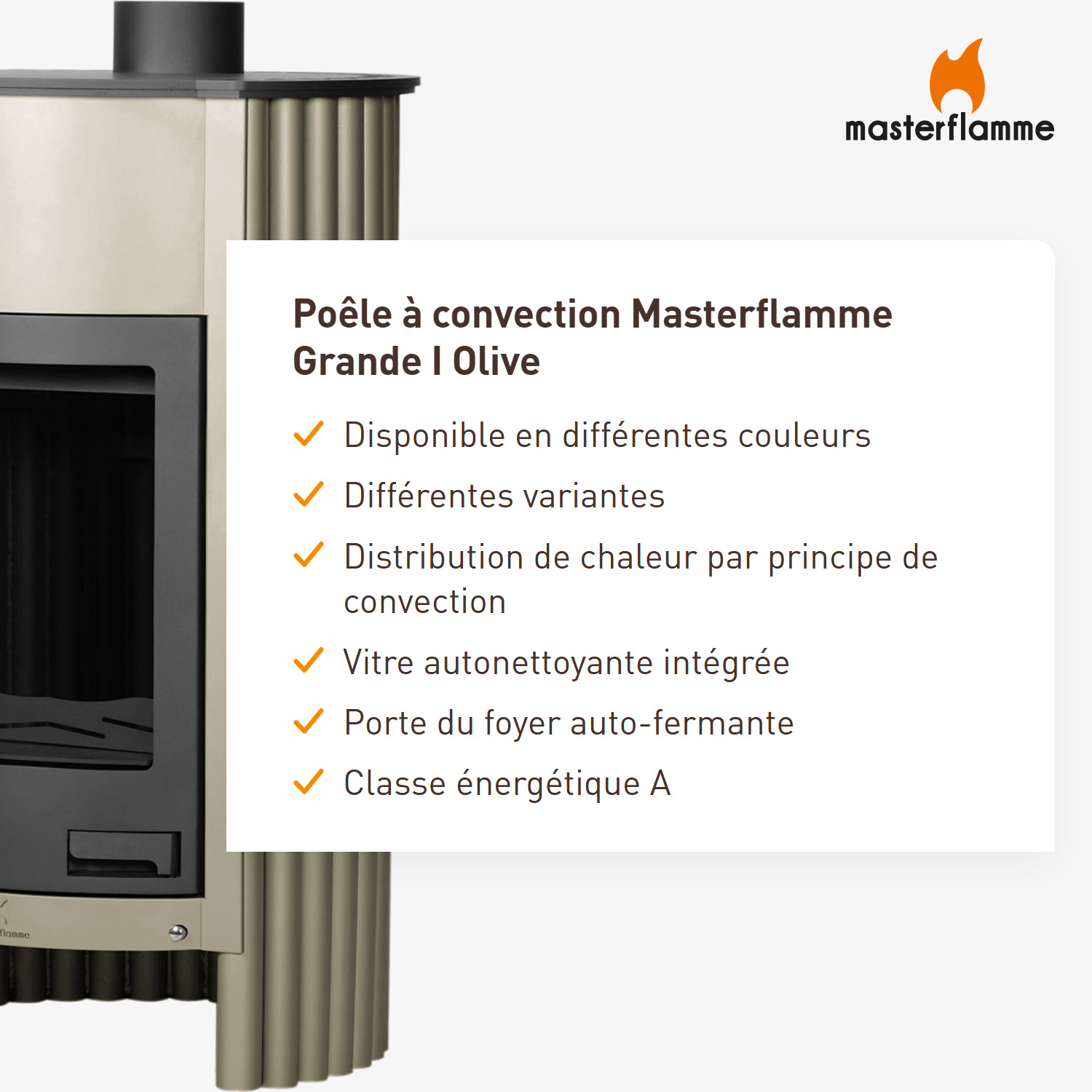 Poêle à air chaud Masterflamme Grande I Olive