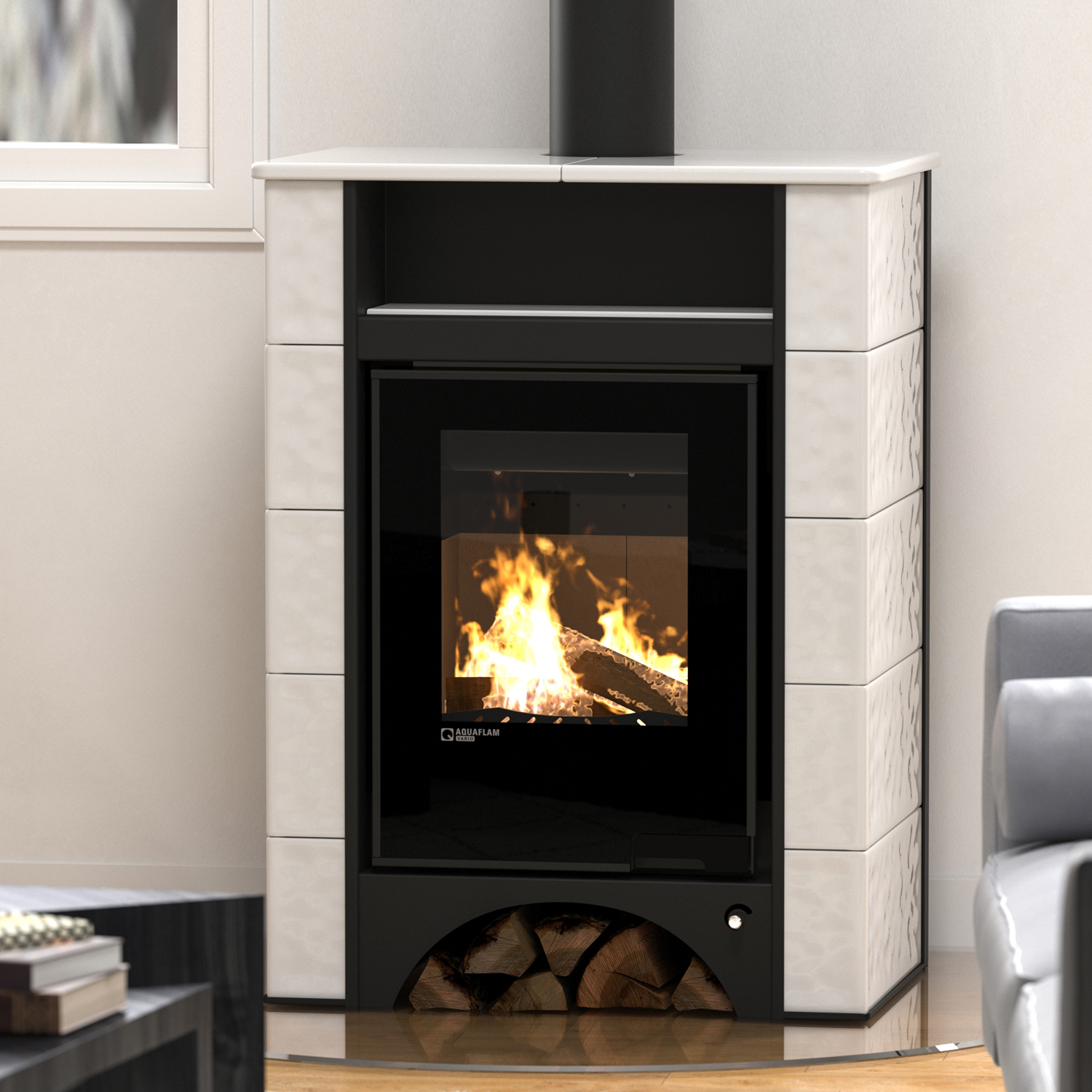 Aquaflam Vario Peru Manual Wasserführender Kaminofen Weiß 11/5 kW