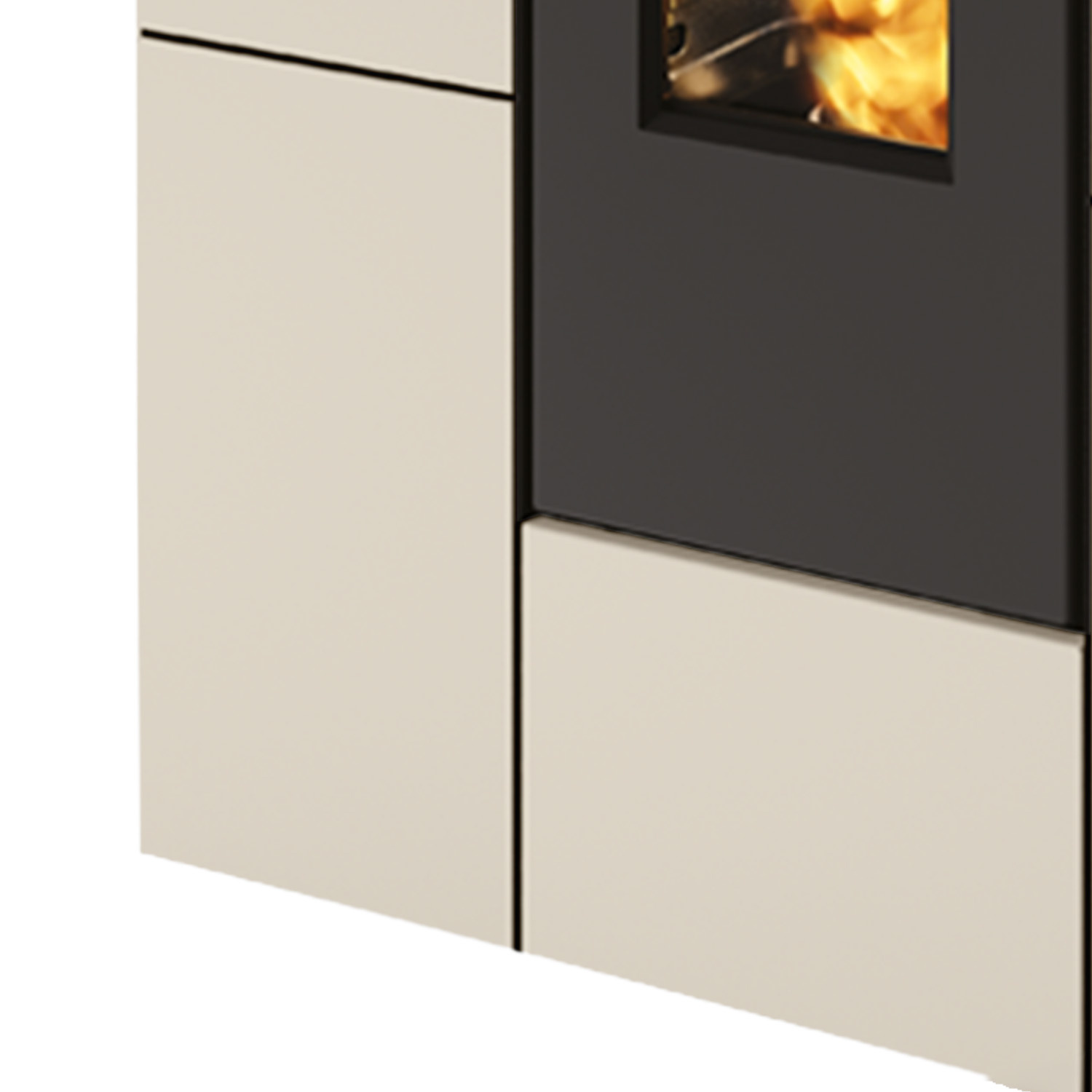 Edilkamin Tratto 9+ Poêle à granulés sortie fumées haute habillage acier beige sable
