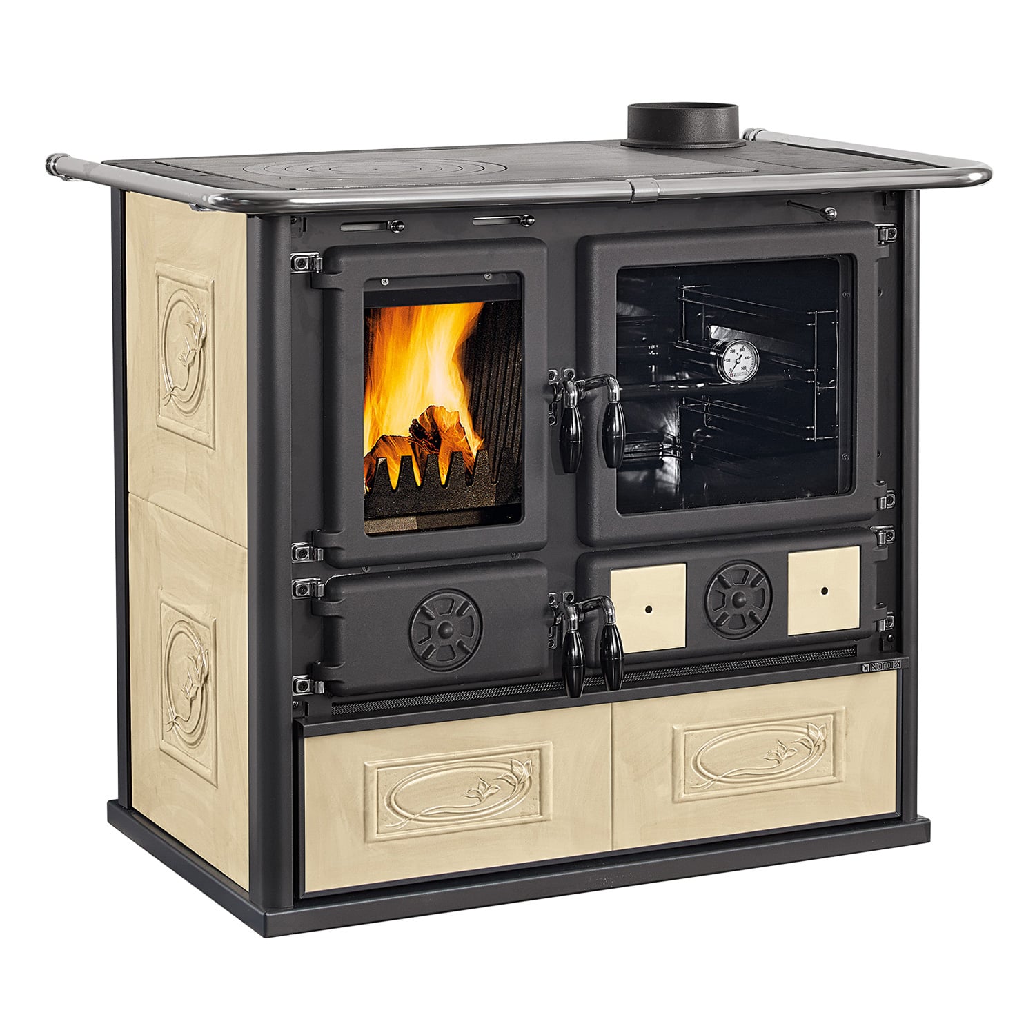 La Nordica Rosa 16 cuisinière à bois céramique Liberty Panna