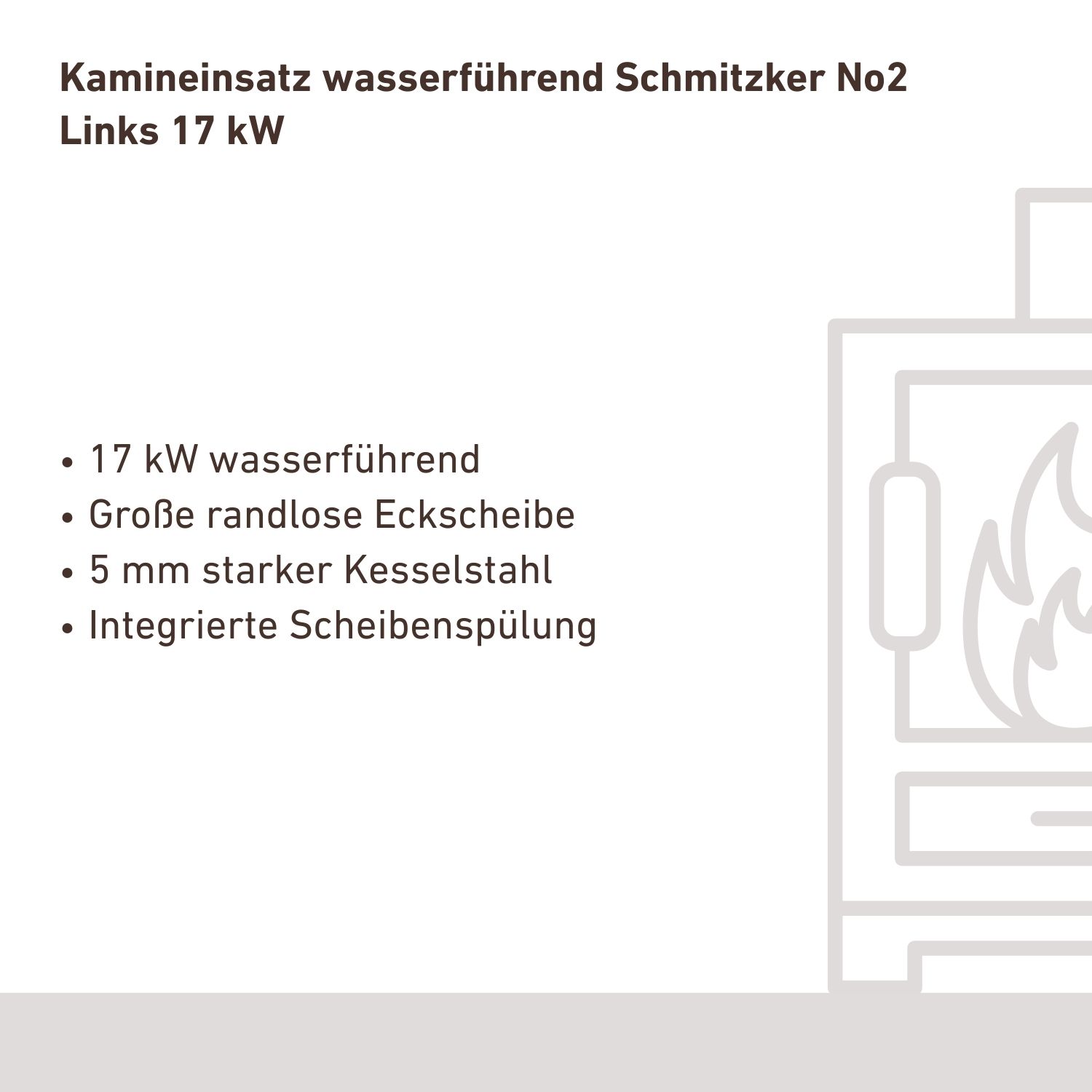 Kamineinsatz wasserführend Schmitzker No2 Links 17 kW