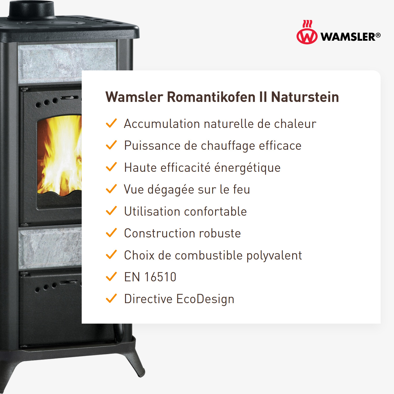 Wamsler poêle romantique II pierre naturelle