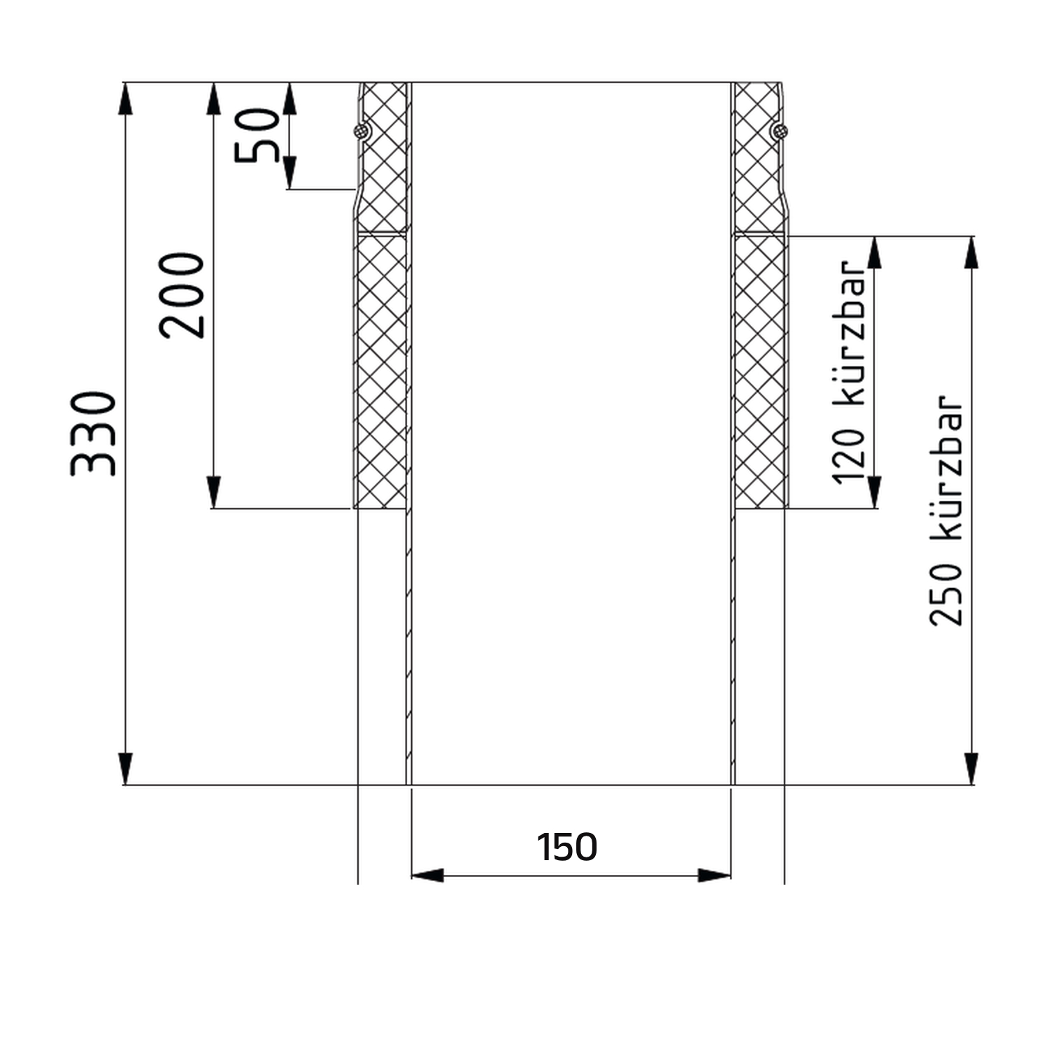 Raik Lifestyle DUO Ofenanschlussstück 120mm schwarz innen und außen kürzbar für Rauchrohr / Ofenrohr