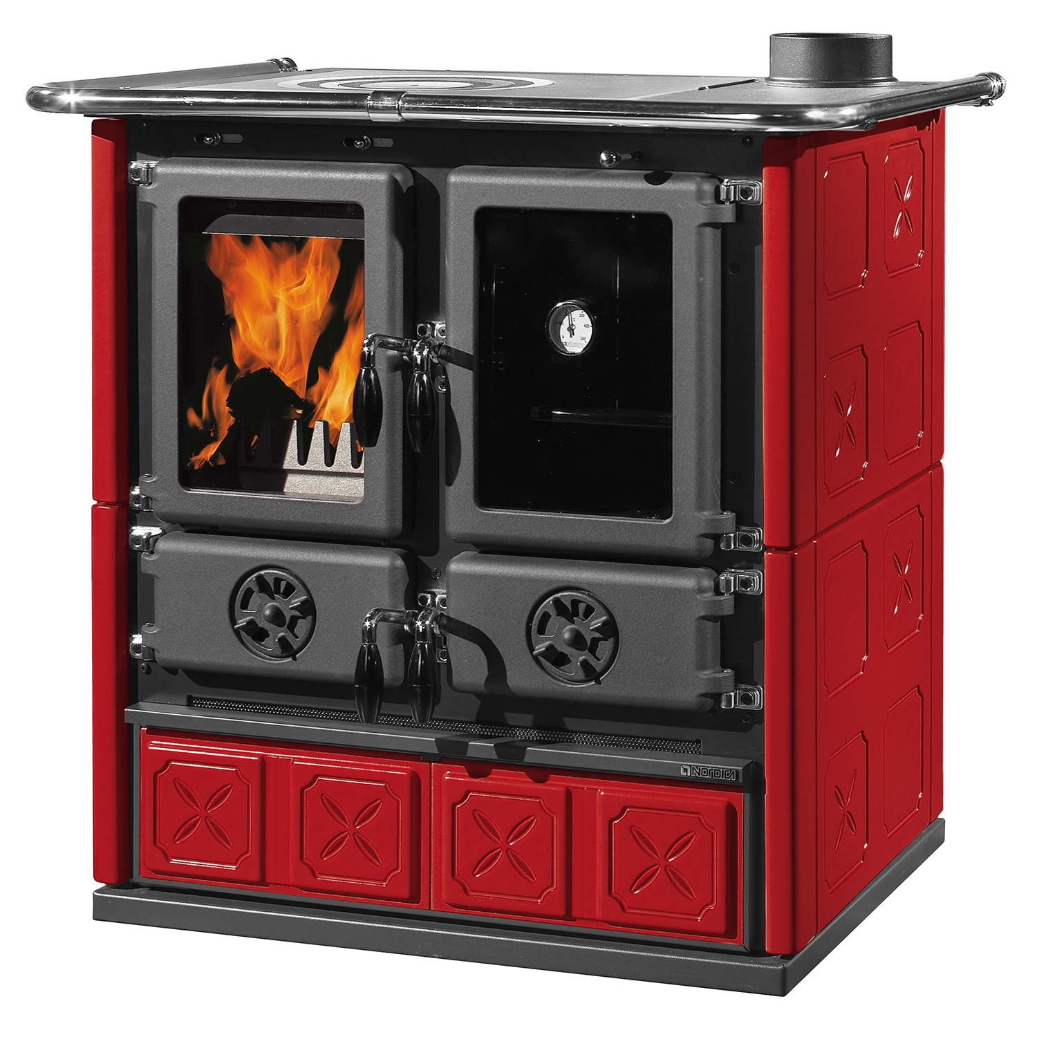 La Nordica Rosetta 5.0 majolique Cuisinière à bois Bordeaux