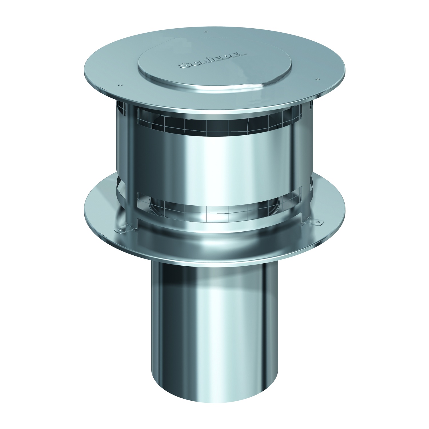 Schiedel PRIMA PLUS Regenhaube AntiSplash Deckel klappbar mit Funkenschutzgitter Ø113 mm einwandig glänzend
