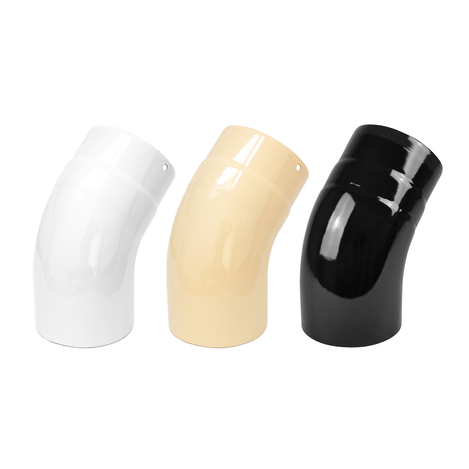 Coude de conduit de fumée / Coude de tuyau de poêle émaillé 130mm - Coude 45° lisse Noir