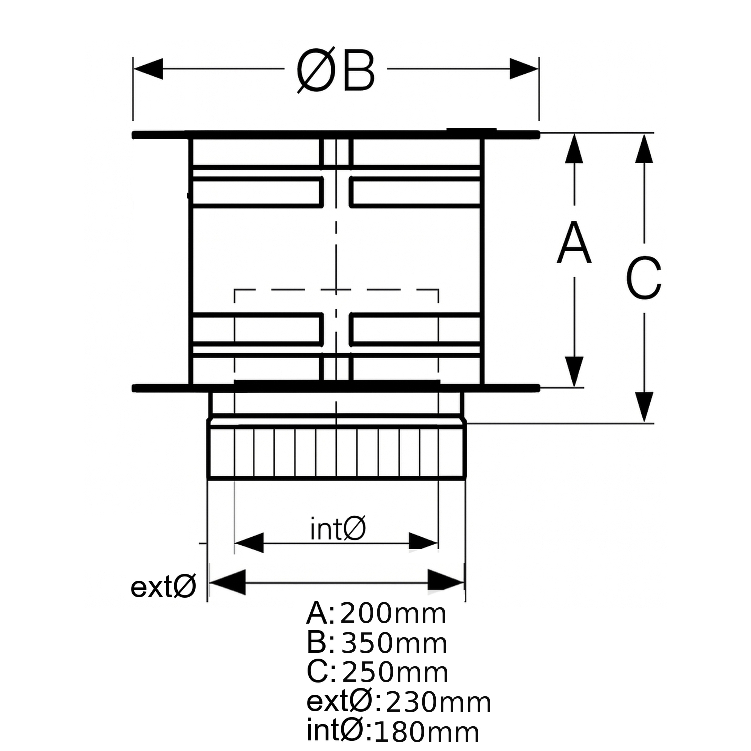 Schiedel ICS Regenhaube AntiSplash mit Funkenschutzgitter Ø180 mm doppelwandig glänzend