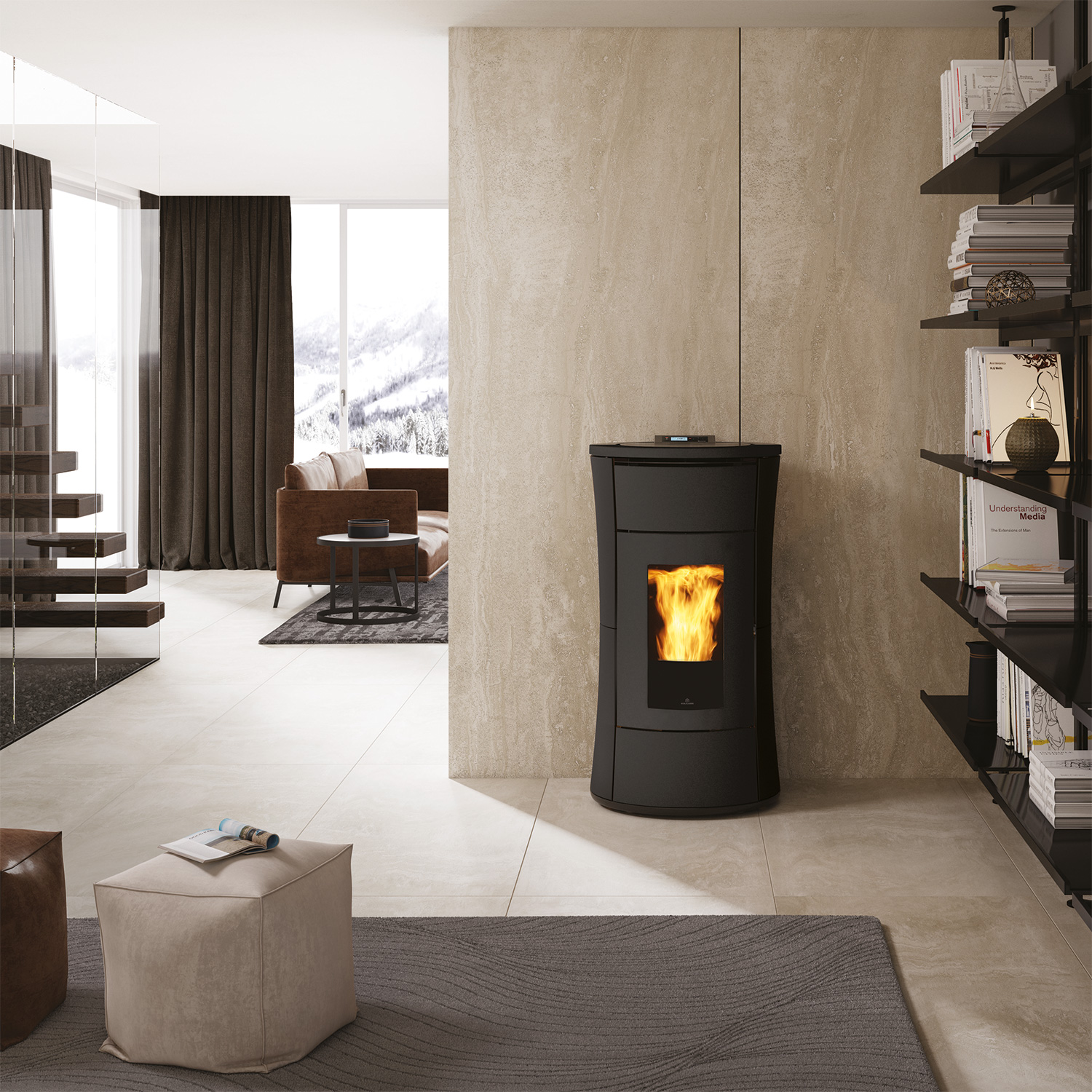 Edilkamin Cherie H 10 Evo poêle à granulés hydro acier gris foncé
