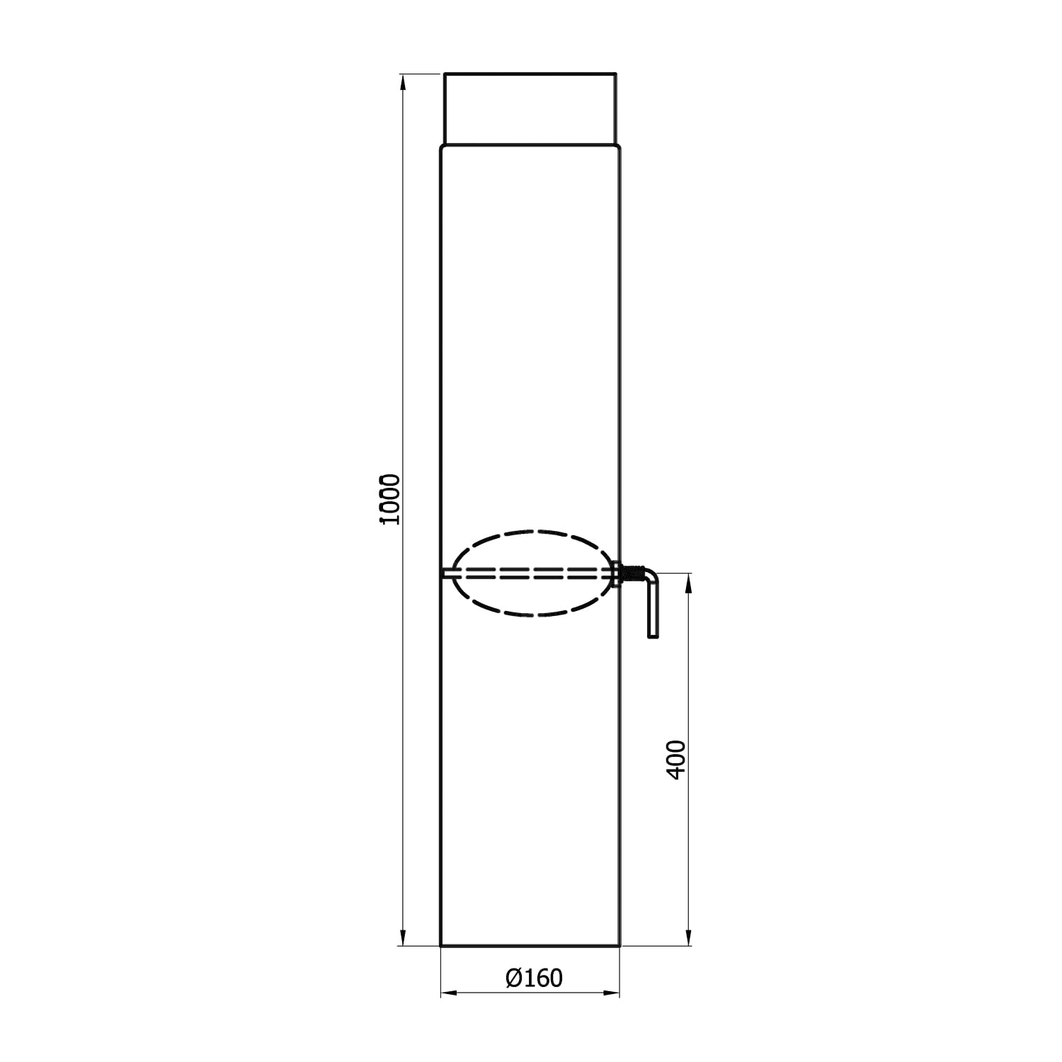Raik Rauchrohr / Ofenrohr 160mm - 1000mm mit Zugregulierung schwarz