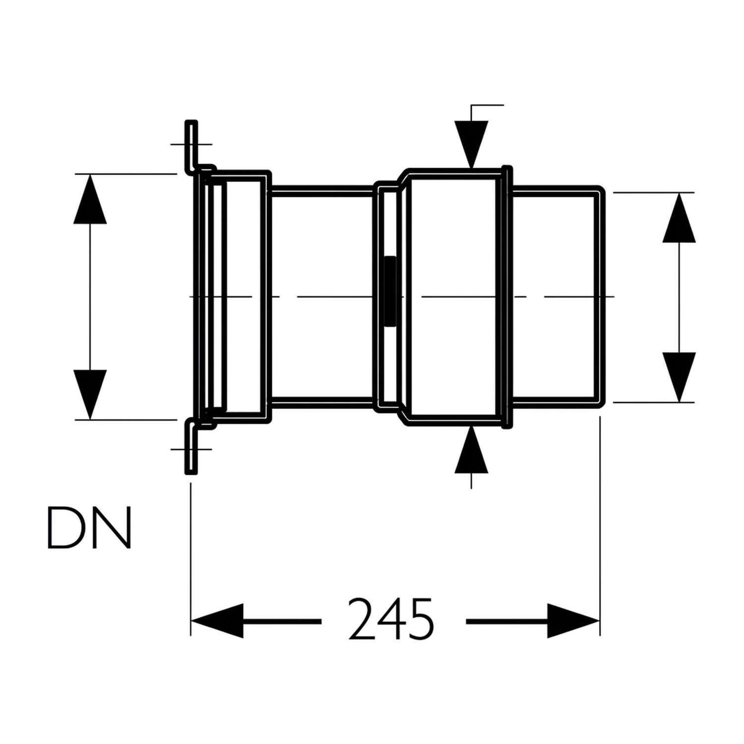 Schiedel Anschlussfutter kürzbar Ø 80 mm für PPL Ø 150 mm