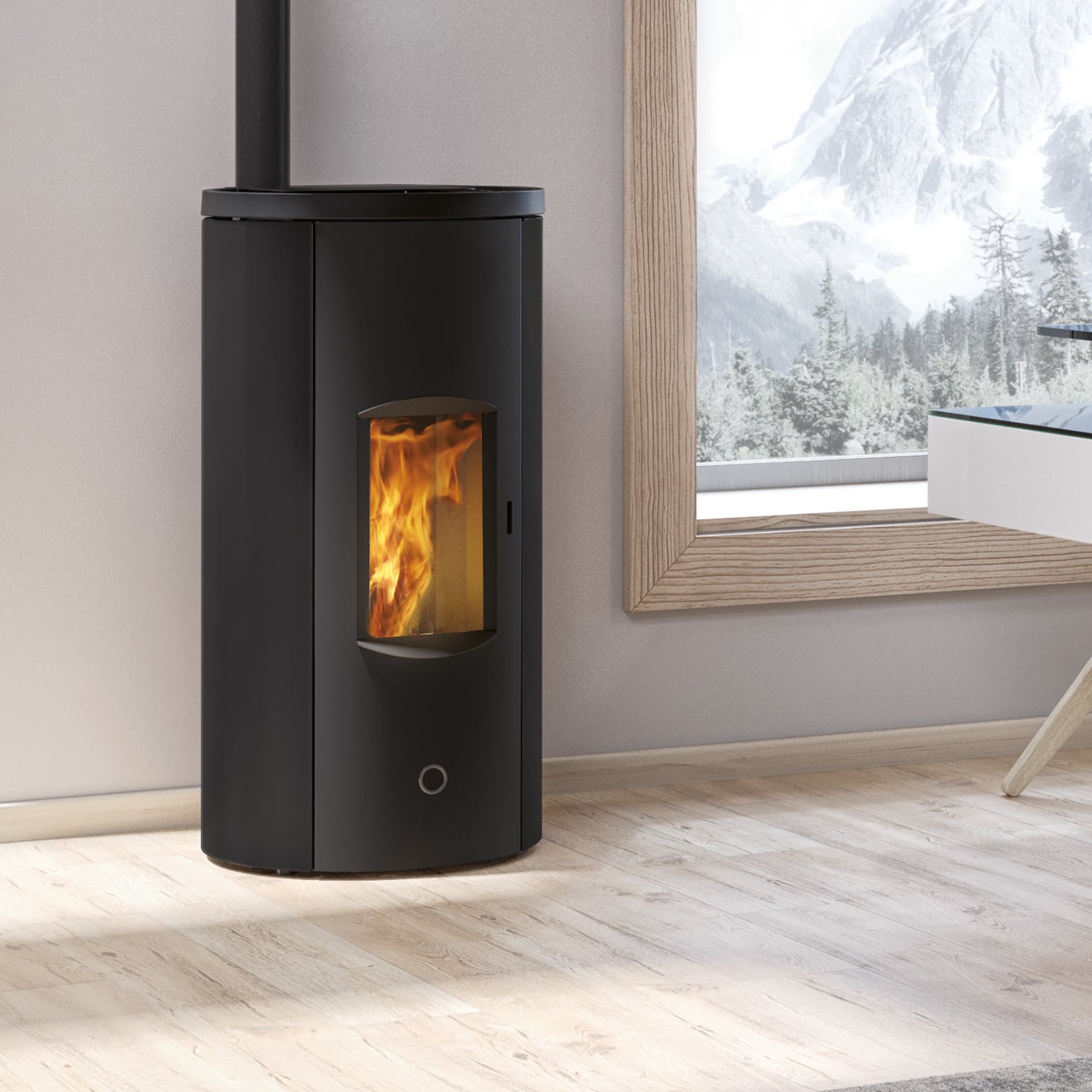 EK63 Like 80 Evo Pelletofen Stahl schwarz RR oben