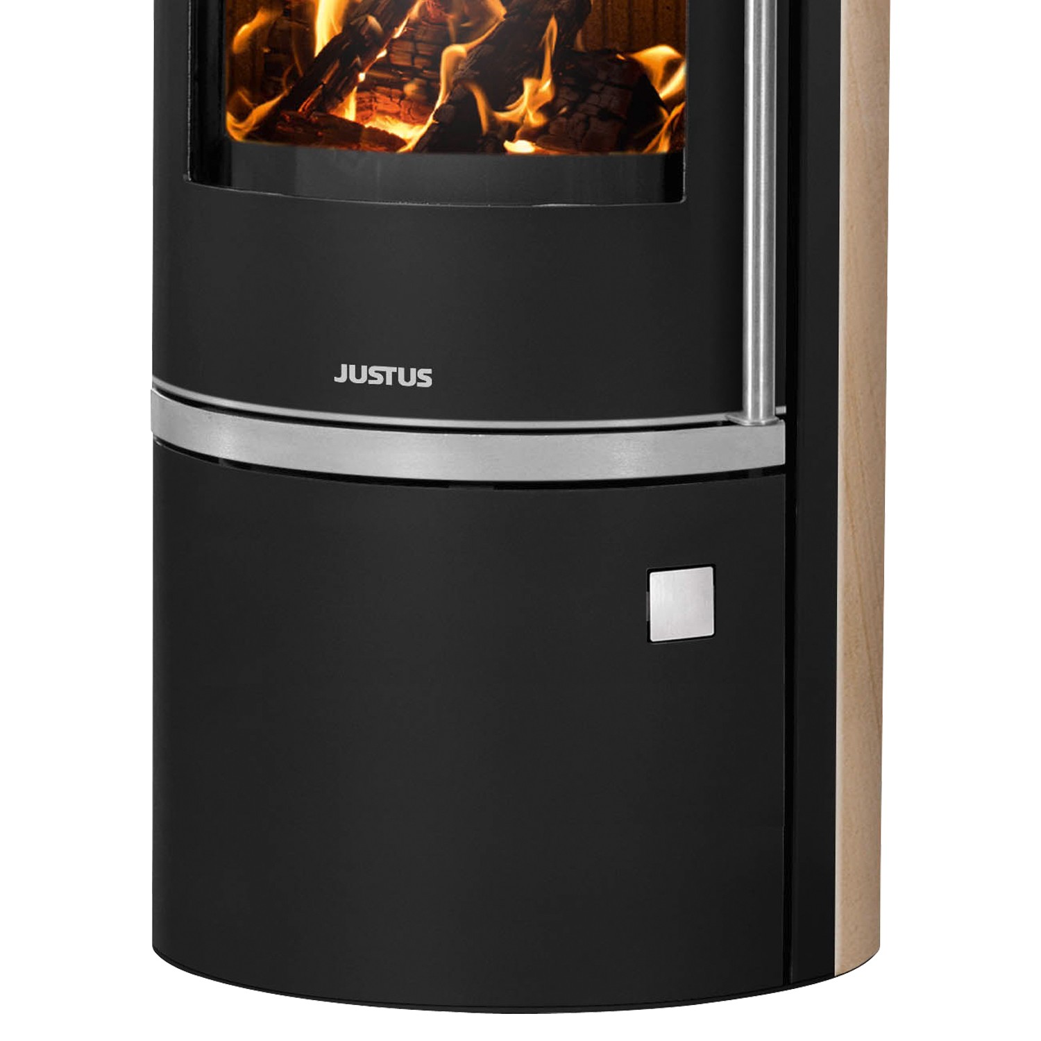 Justus Faro W+ 2.0 Poêle à bois acier noir avec habillage en grès
