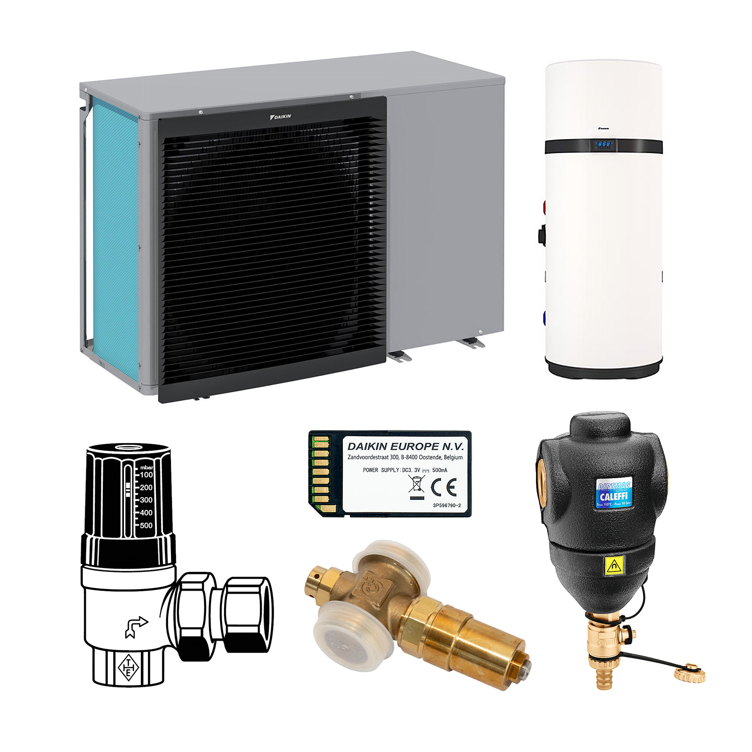 DAIKIN Altherma 3 M Baugröße 11 Monoblock-Wärmepumpe 11 kW – Set für Fußbodenheizung mit Trinkwarmwasserbereitung über Brauchwasser-Wärmepumpe 200 L