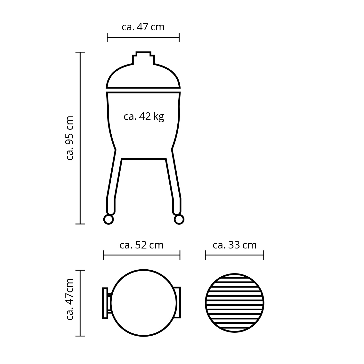 MONOLITH JUNIOR Keramikgrill PRO-Serie 2.0 Rot mit Gestell