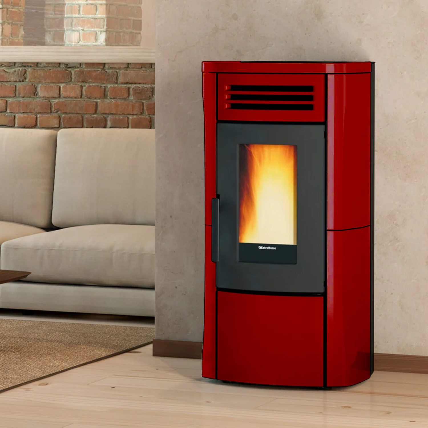 Extraflame TERRY PLUS - Bordeauxrot Pelletofen EVOLUTION LINE