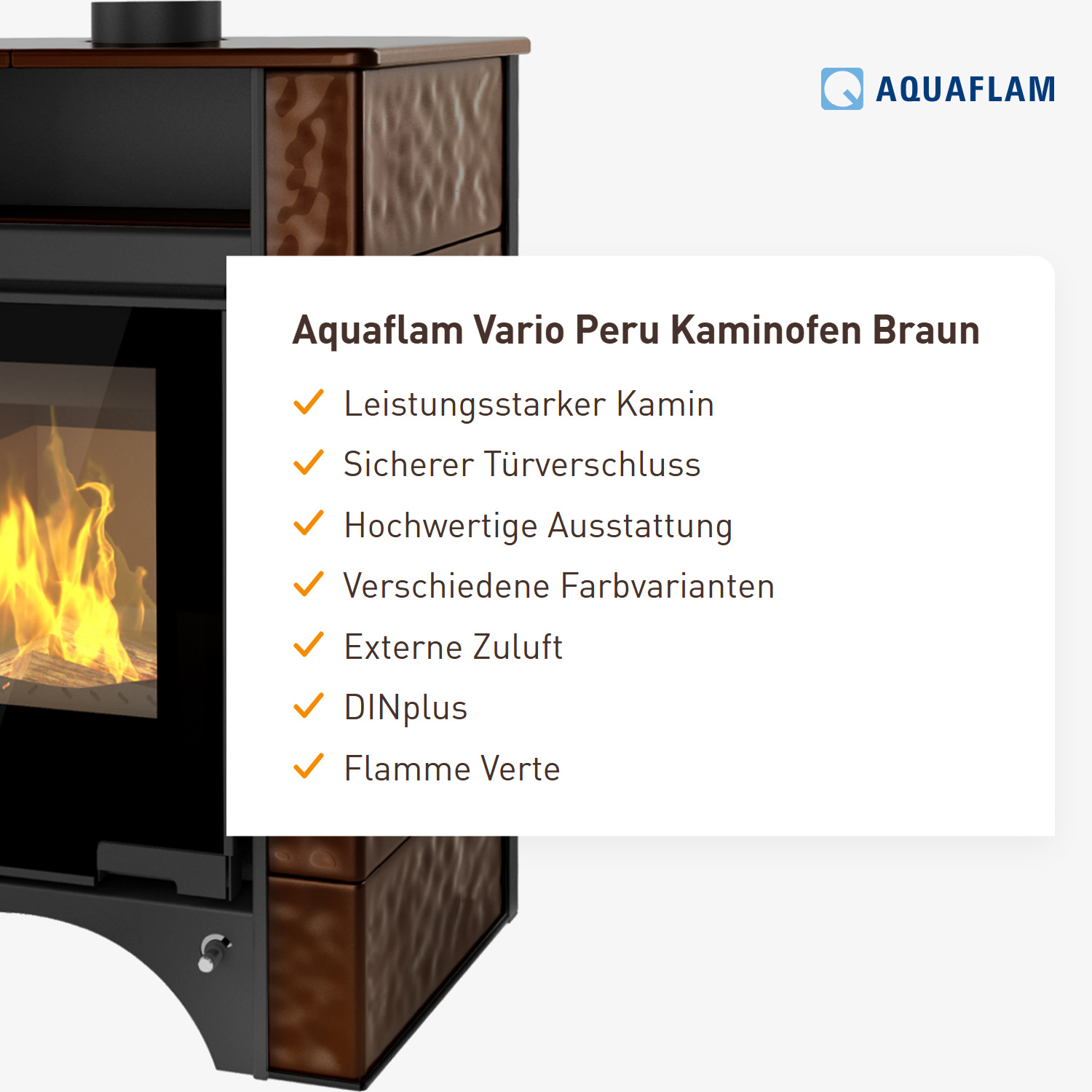 Aquaflam Vario Peru Kaminofen Braun