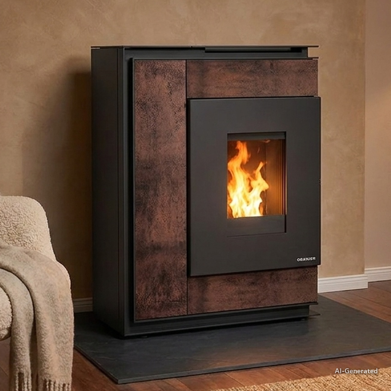 Oranier Boreas Next Pelletofen 8 kW Sintered Stone Korten Rauchrohranschluss oben