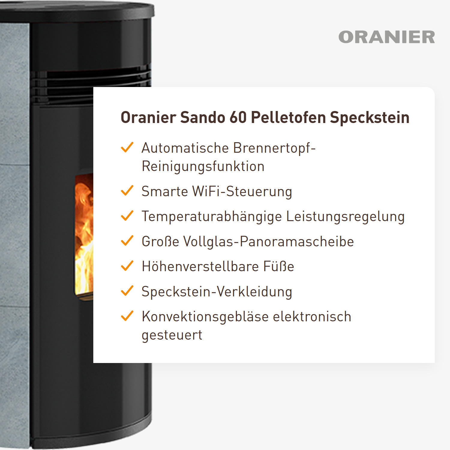 Oranier Sando 60 Pelletofen Speckstein