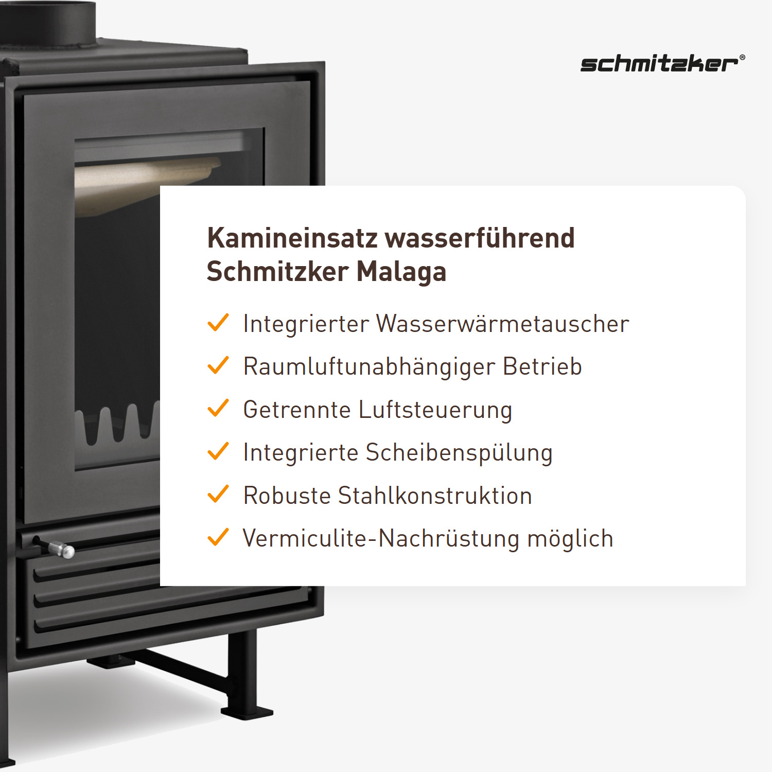 Kamineinsatz wasserführend Schmitzker Malaga