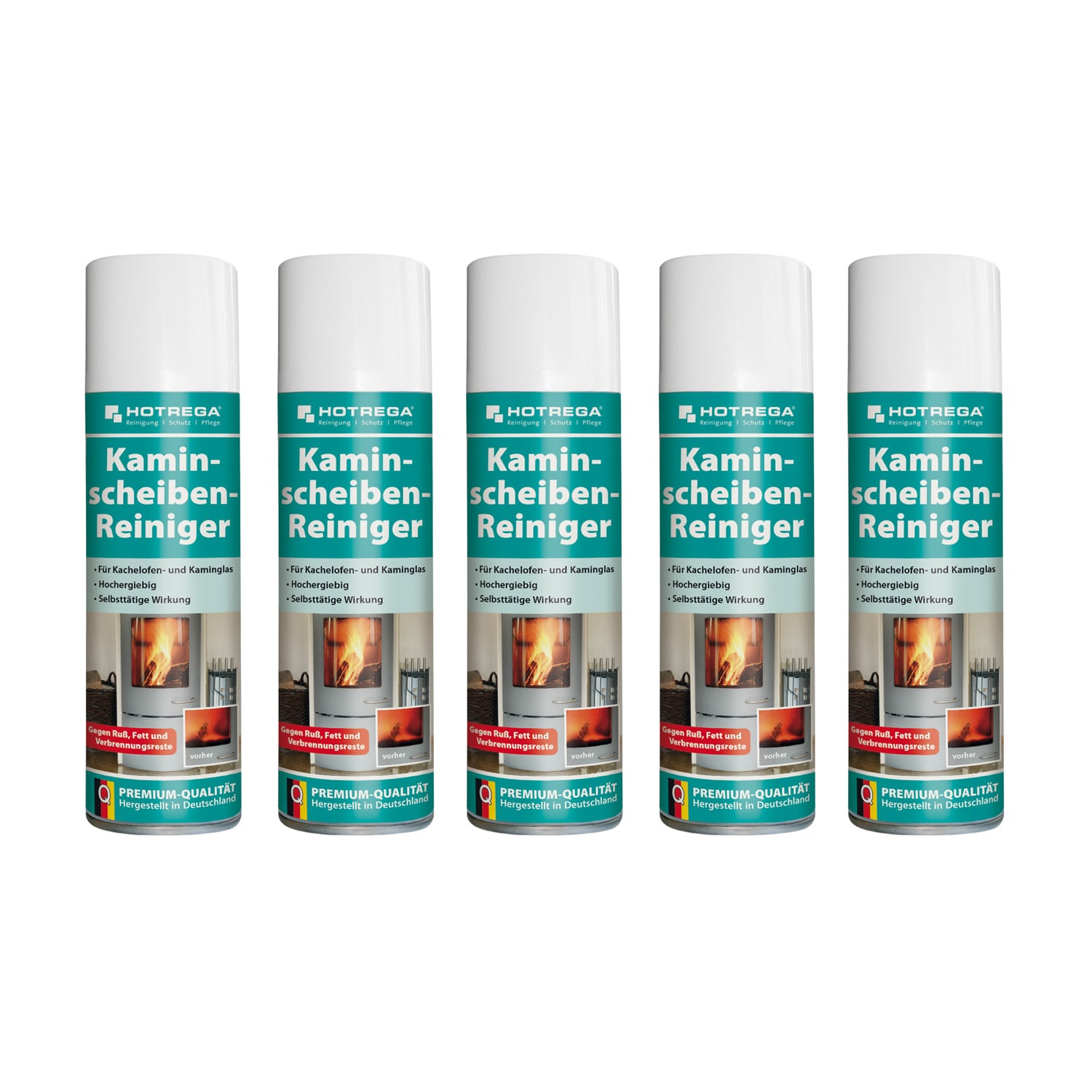 Hotrega Kaminscheiben-Reiniger 300 ml - 5er Set