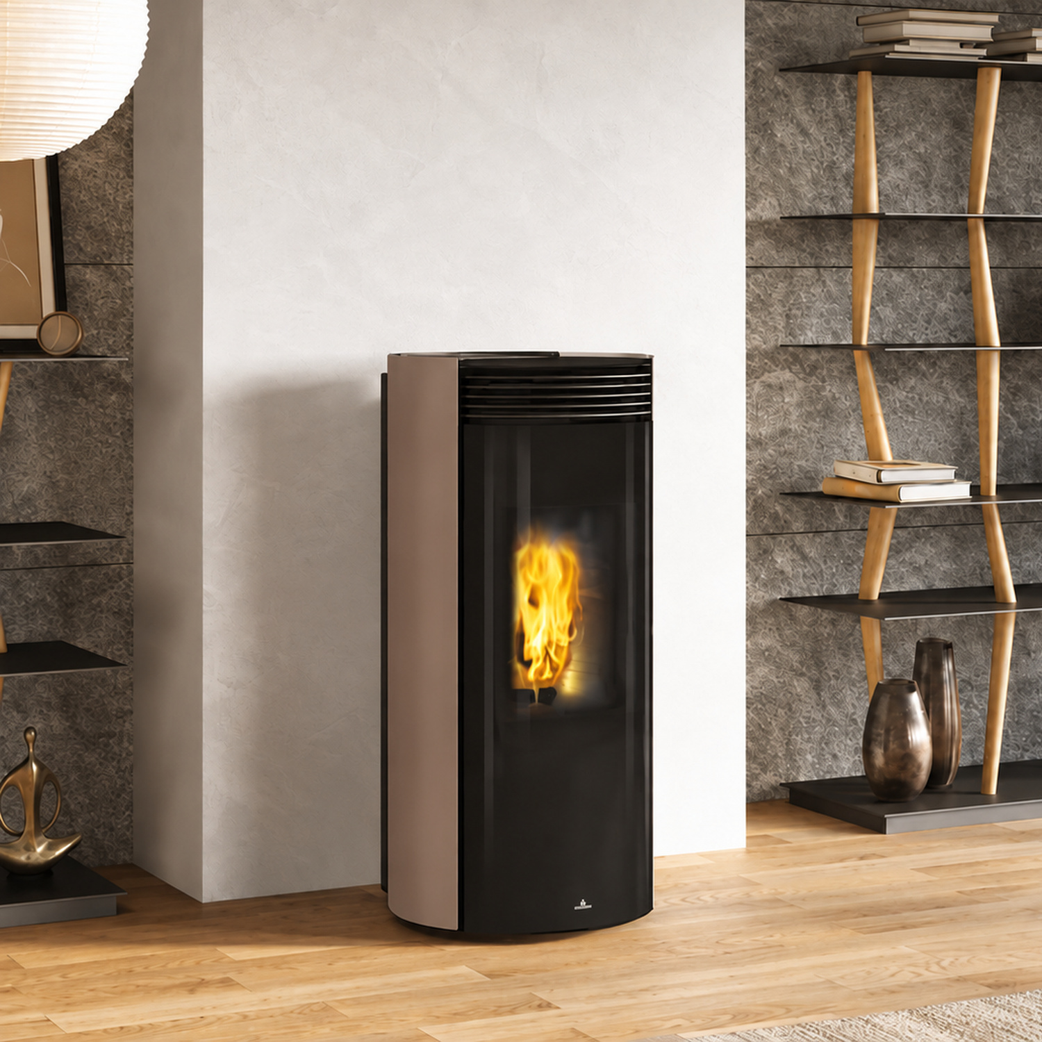 Poêle à granulés Edilkamin LIBRA 13++ INT raccord arrière habillage acier moka