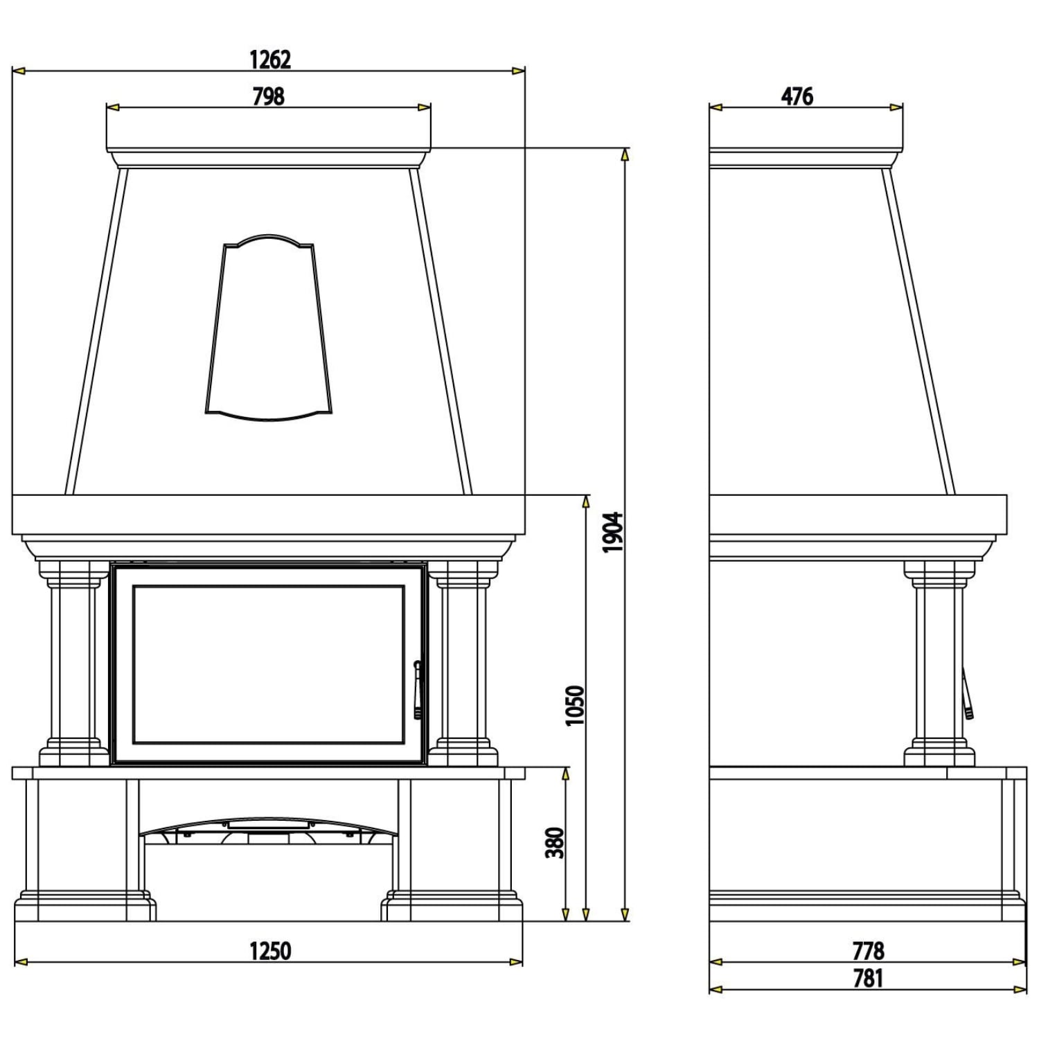 Haas+Sohn Genf III Kaminbausatz Quarzit Mocca Creme