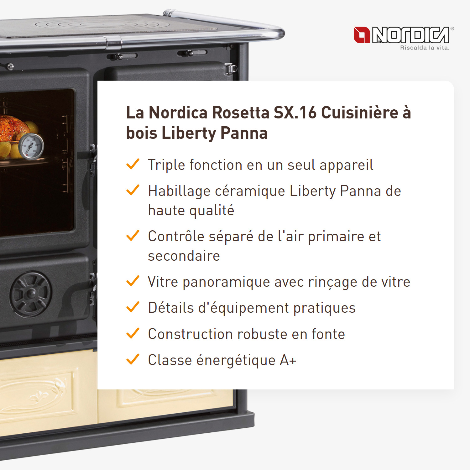 La Nordica Rosetta SX.16 cuisinière à bois Liberty Panna