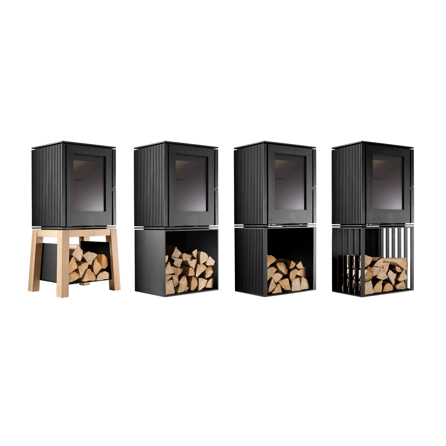 Schmitzker Cuby Kaminofen mit Holzsockel