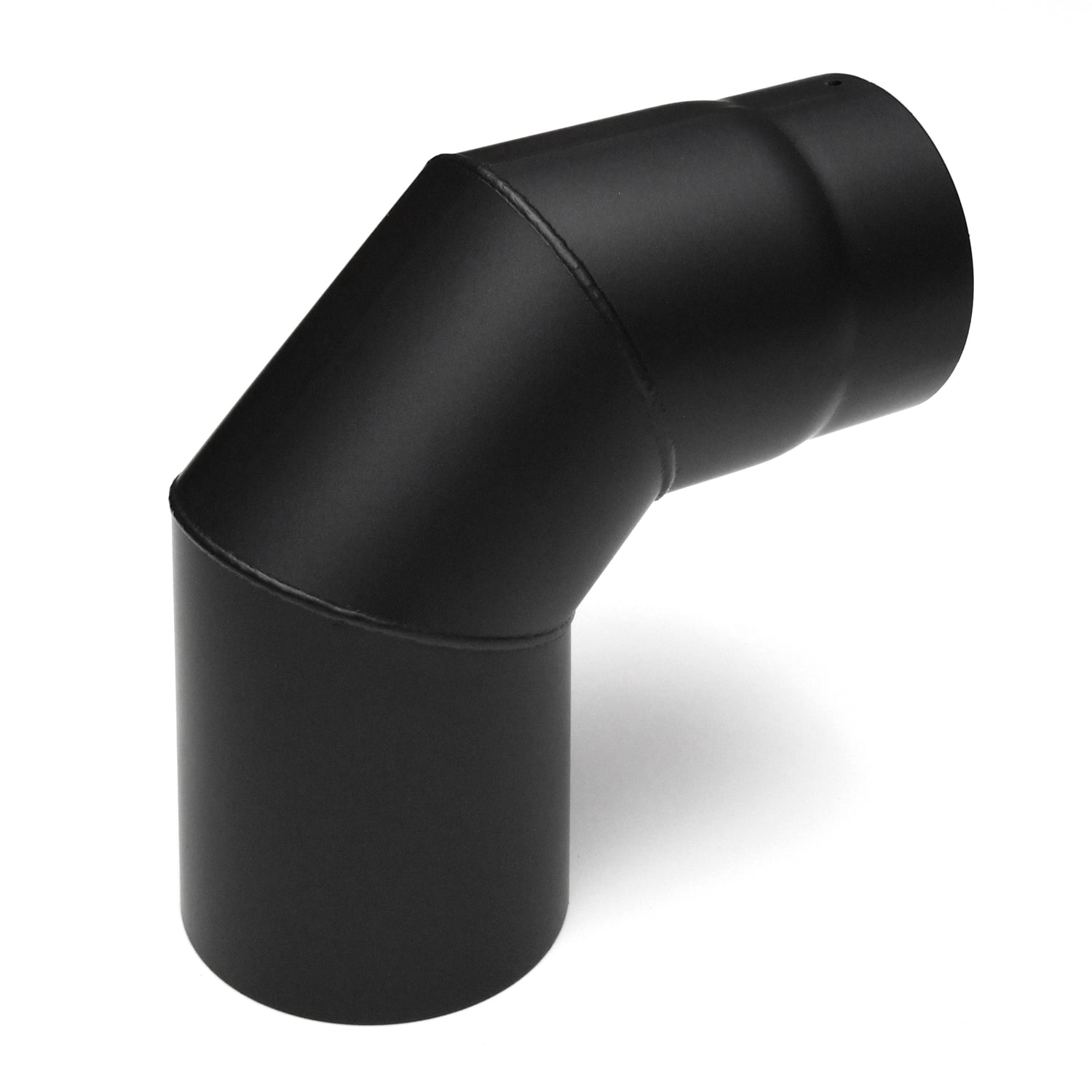 Raik Basic Rauchrohrbogen 130mm schwarz 90° – 3teilig, ohne Tür für Rauchrohr / Ofenrohr