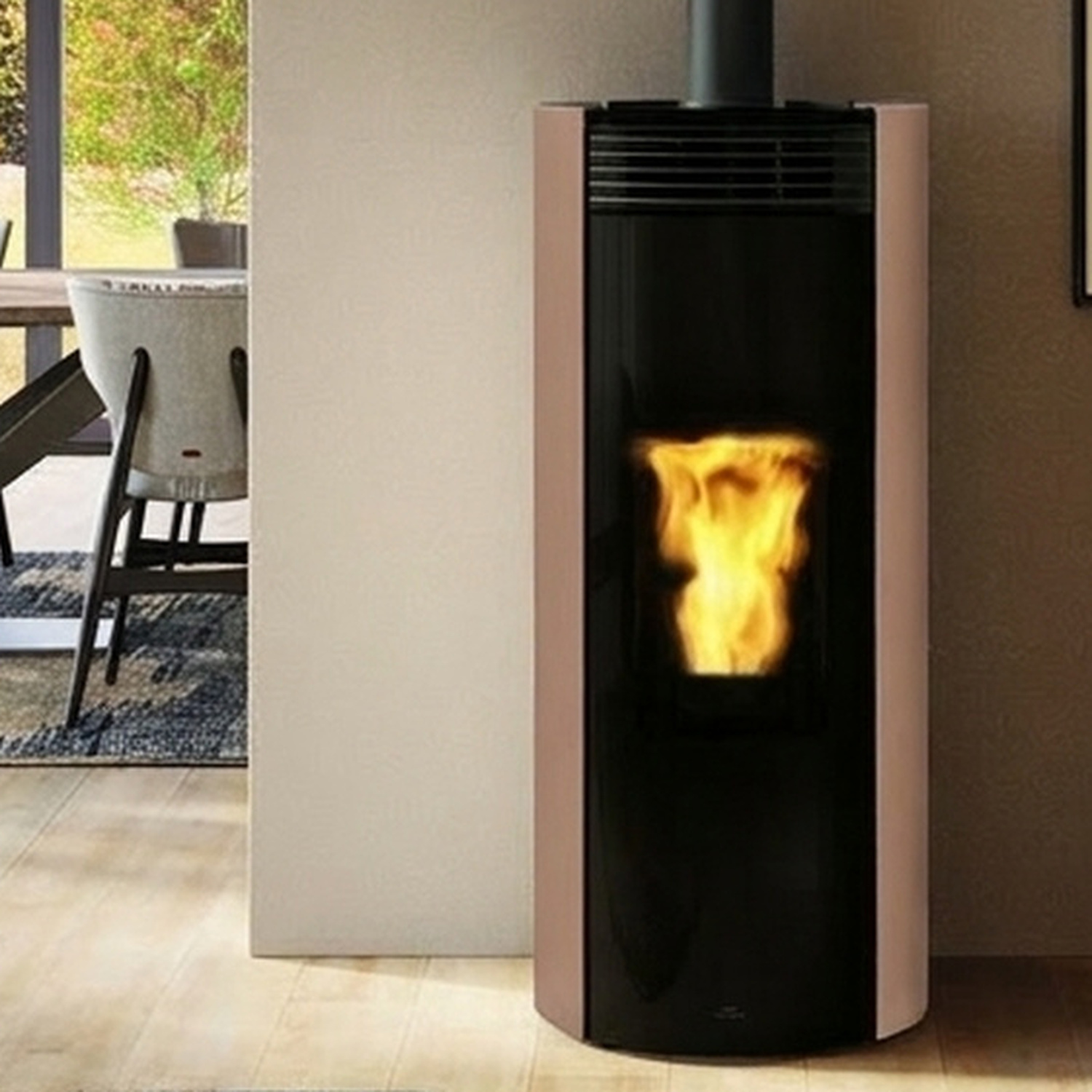 Edilkamin Libra X 7 Pelletofen RR oben Stahlverkleidung mokka
