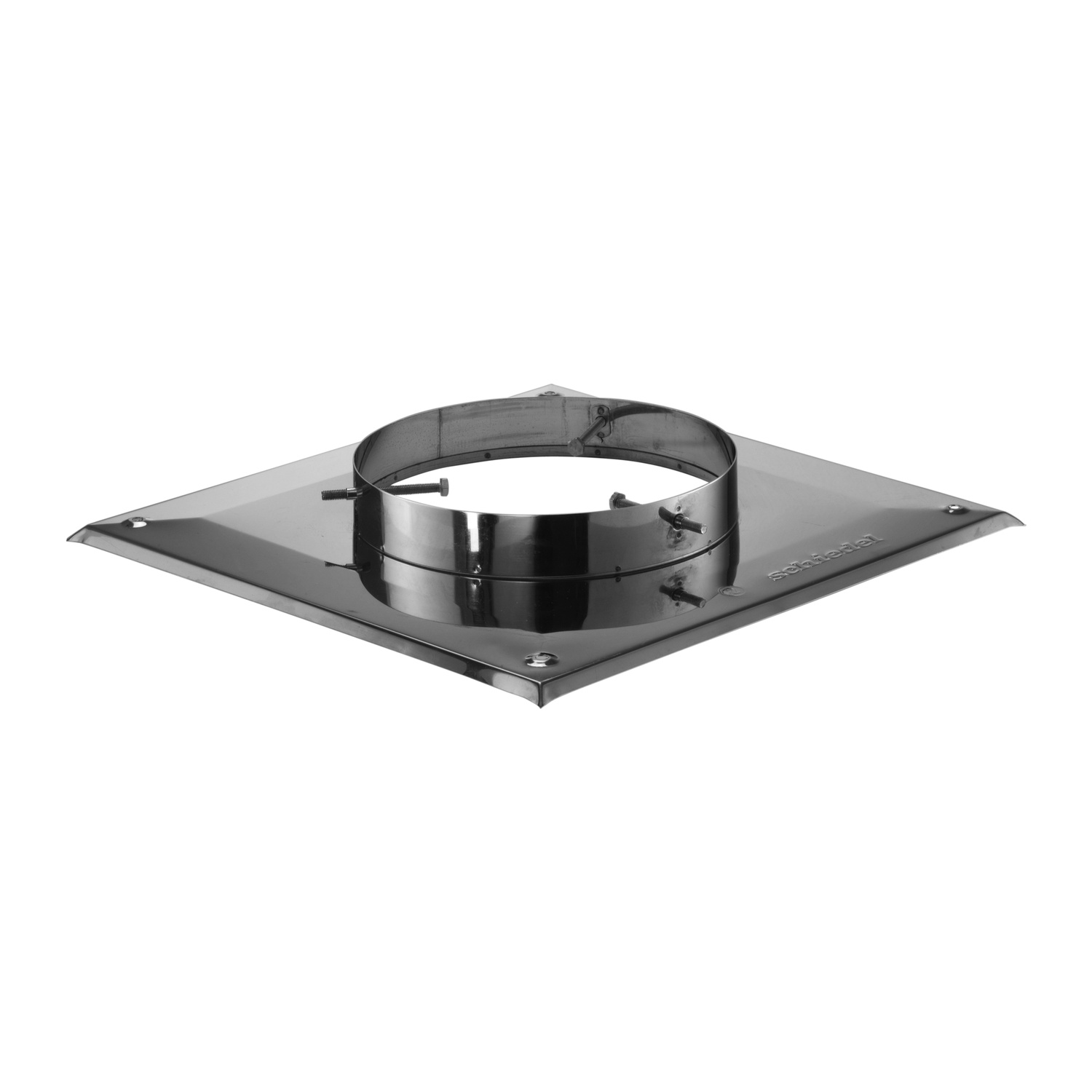 Schiedel Schachtabdeckung 450x450mm für Ø180 mm bis Ø230 mm glänzend