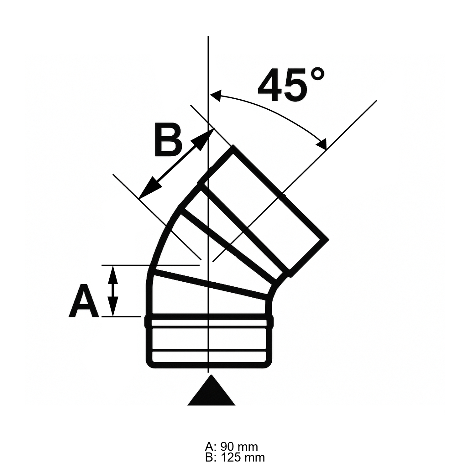 Schiedel PRIMA PLUS coude 0-45° orientable Ø130 mm simple paroi mat