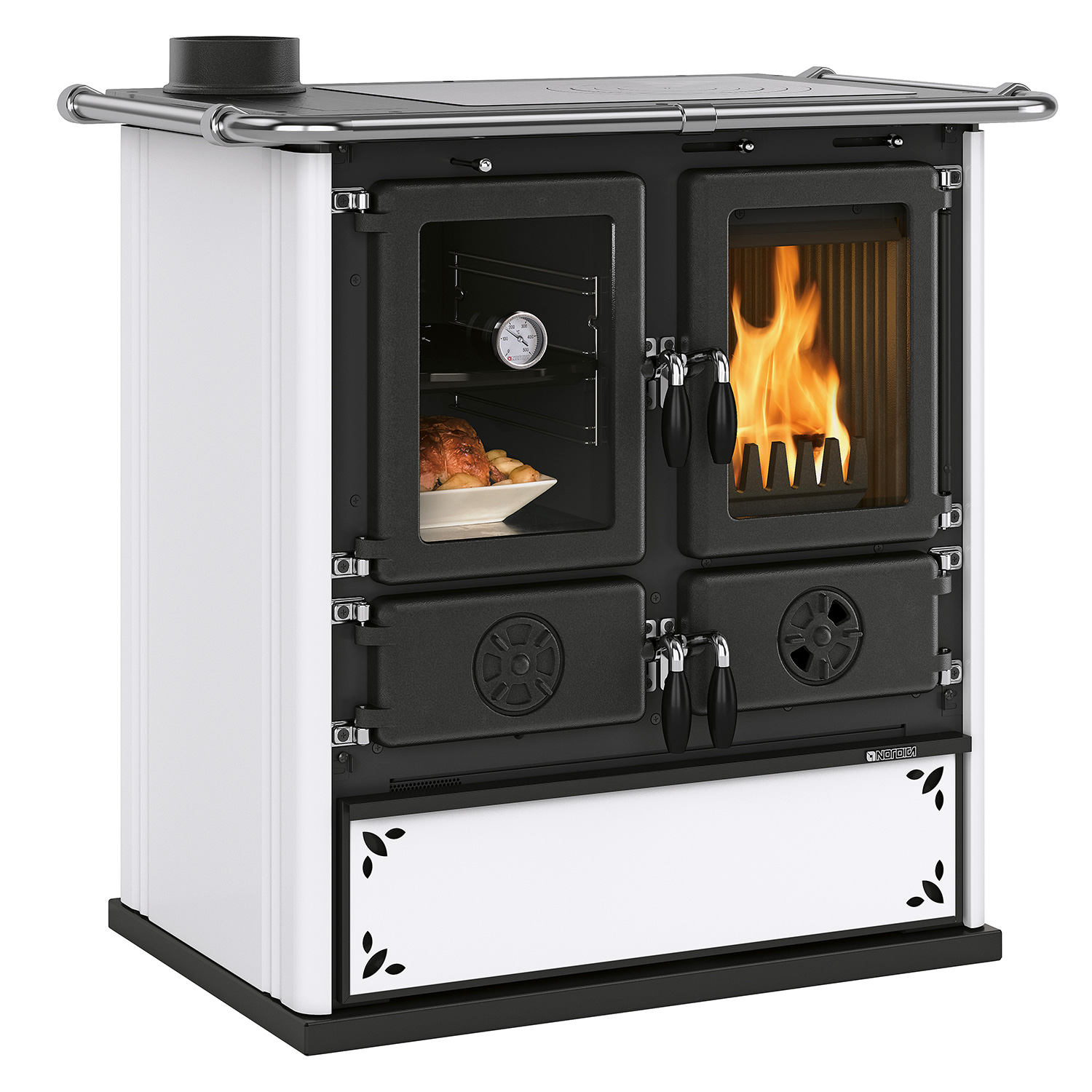 La Nordica Rosetta SX.16 Steel cuisinière à bois acier blanc moucheté