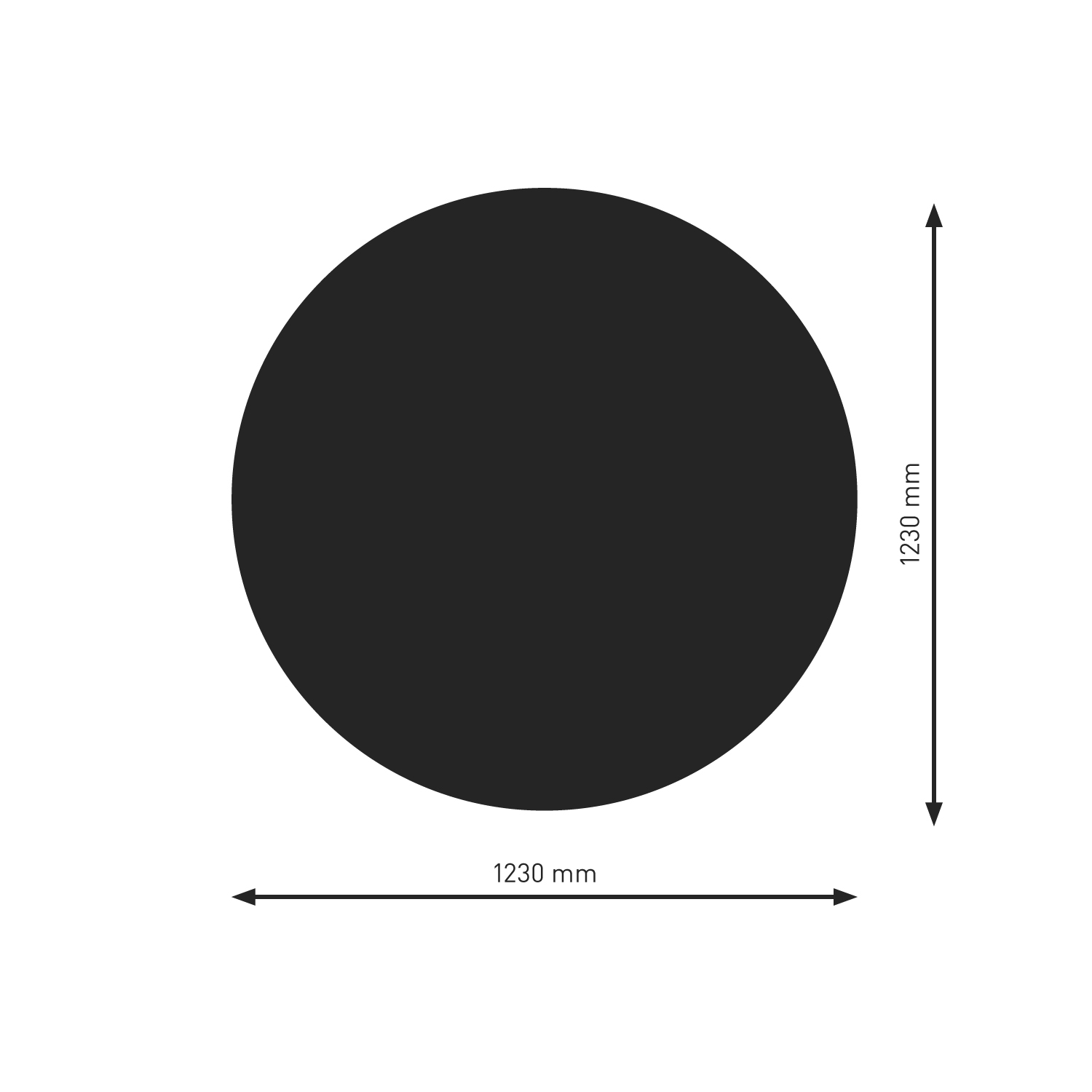 Raik Plaque de sol B8 Cercle noir revêtu par poudre Ø 1230 mm