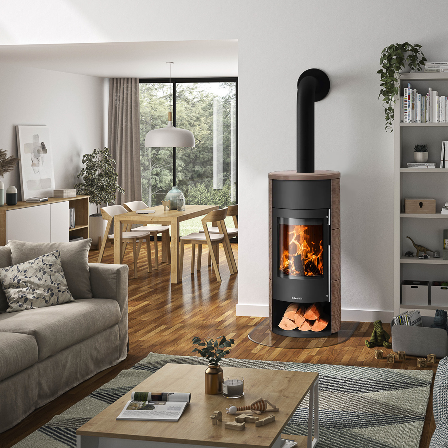 Oranier Polar Neo Aqua wasserführender Kaminofen Keramik Grappa