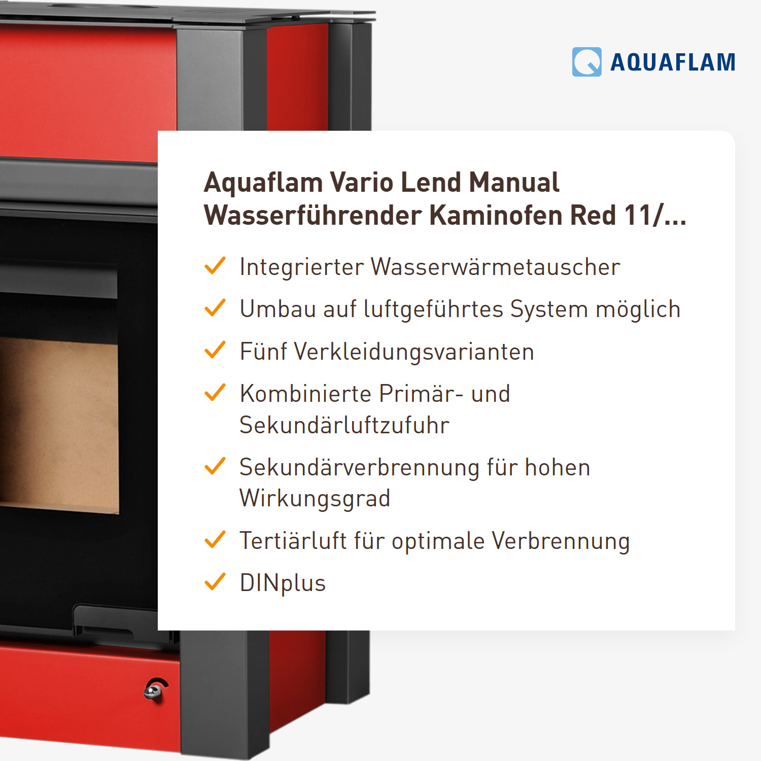 Aquaflam Vario Lend Manual Wasserführender Kaminofen Red 11/5 kW