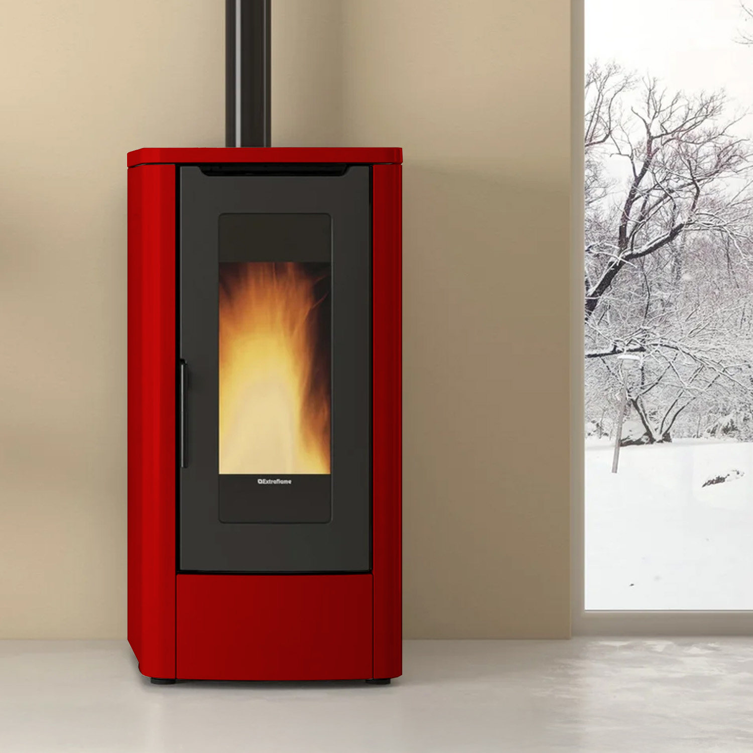 Extraflame TEOREMA PLUS AD - Bordeauxrot Pelletofen