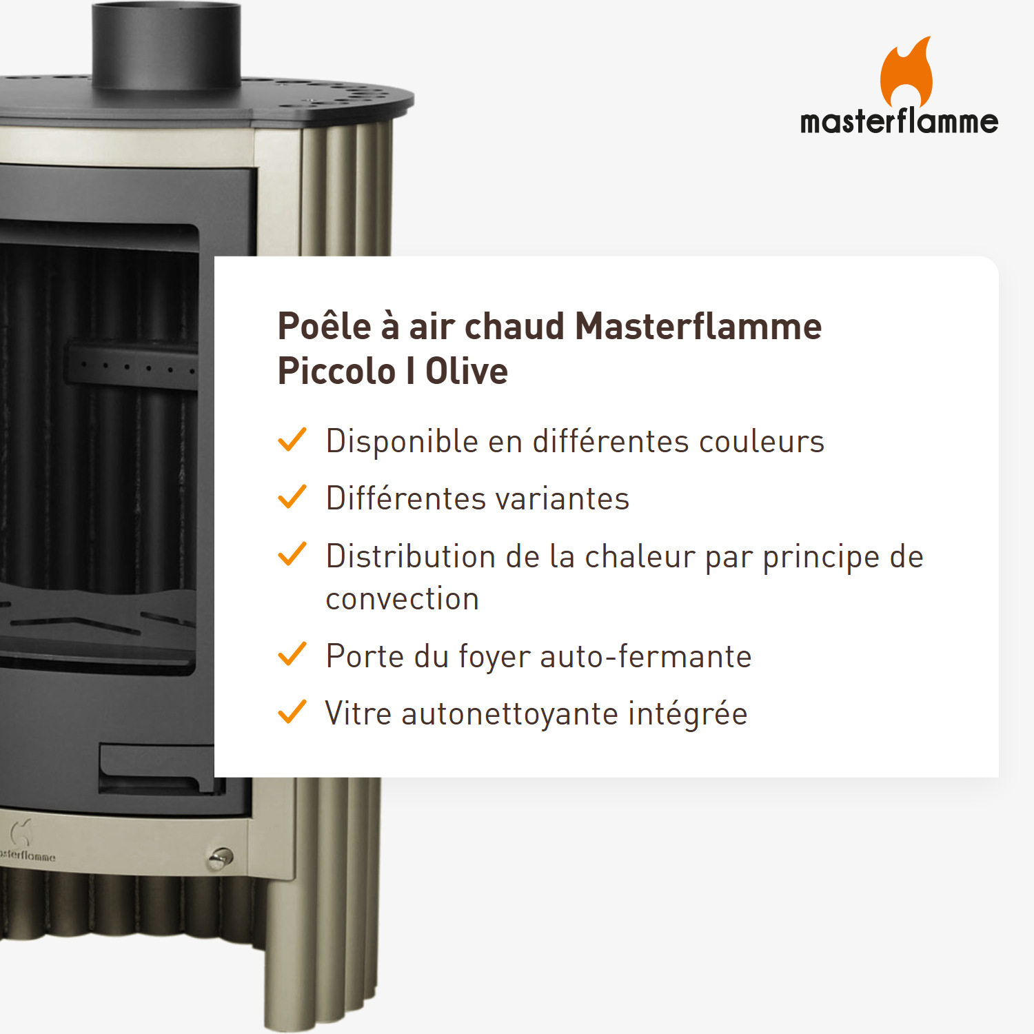 Poêle à air chaud Masterflamme Piccolo I Olive
