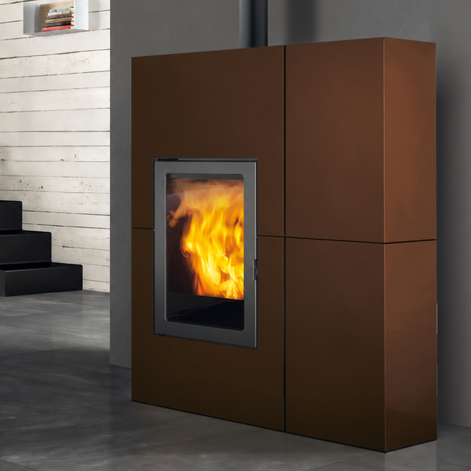 Edilkamin Blade 12++ Evo Poêle à granulés acier bronze