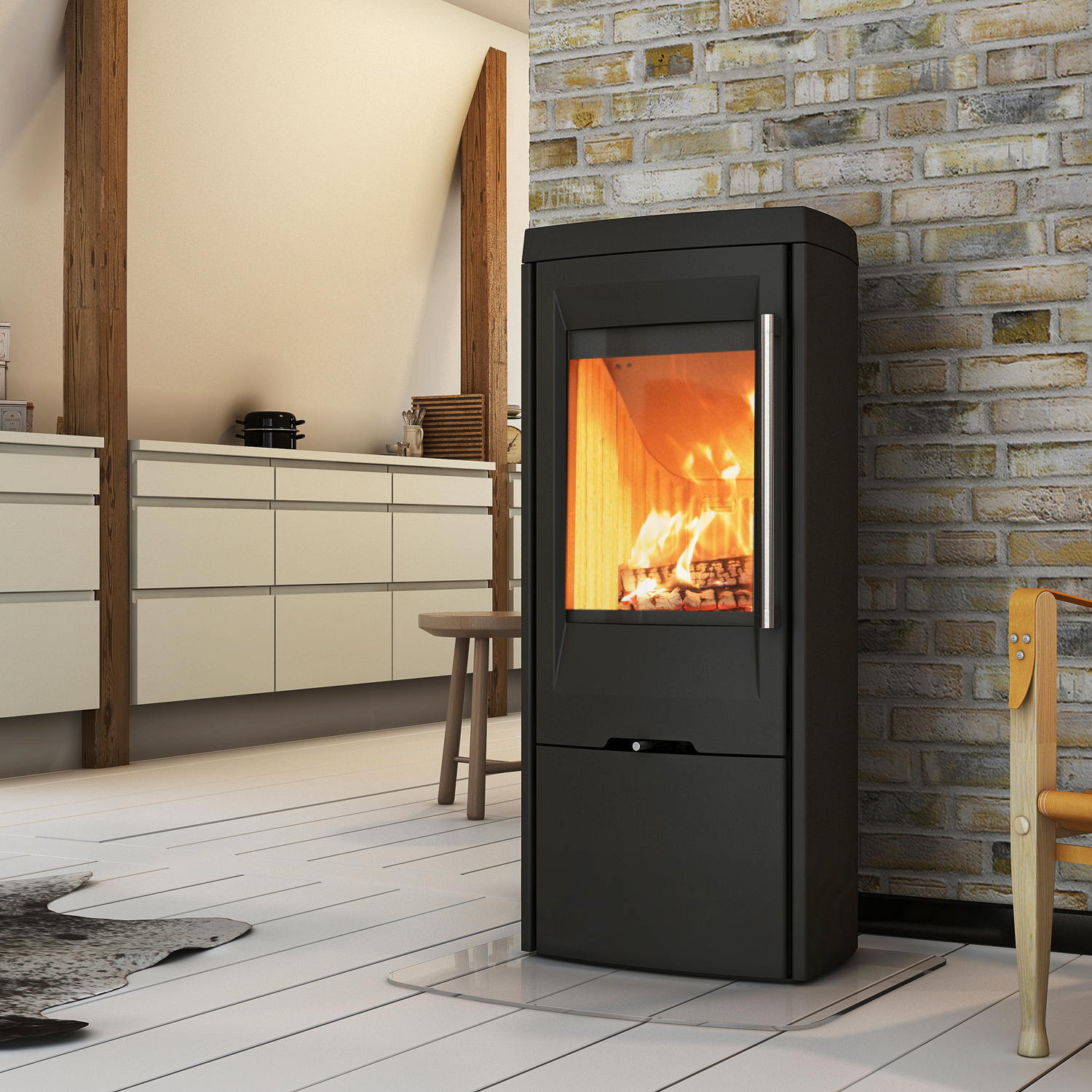 TermaTech TT30 Kaminofen Stahl Schwarz