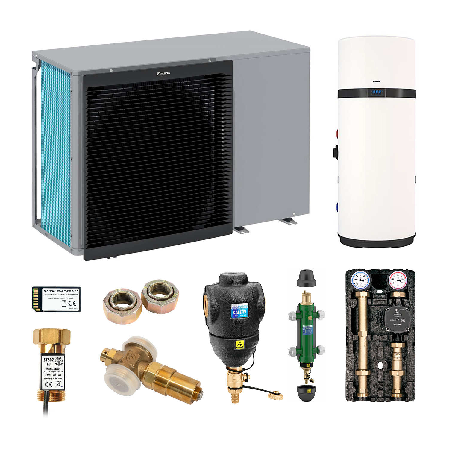 DAIKIN Altherma 3 M Baugröße 11 Monoblock-Wärmepumpe 11 kW – Set für Heizkörper mit Trinkwarmwasserbereitung über Brauchwasser-Wärmepumpe 200 L