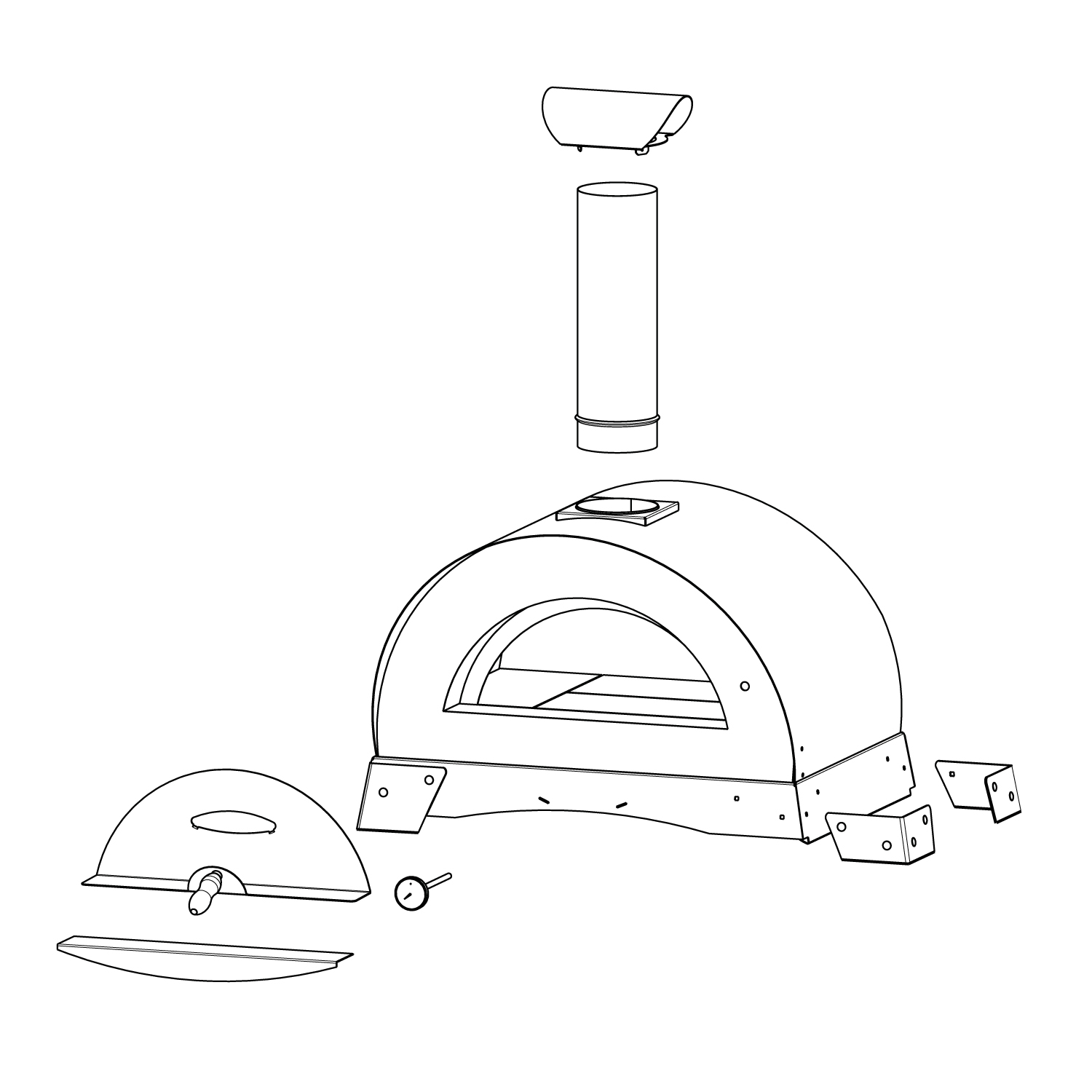 Alfa Forni Pizzaofen Ciao Grau ohne Unterbau + Ventura Pizza-Set (4-tlg.) gratis