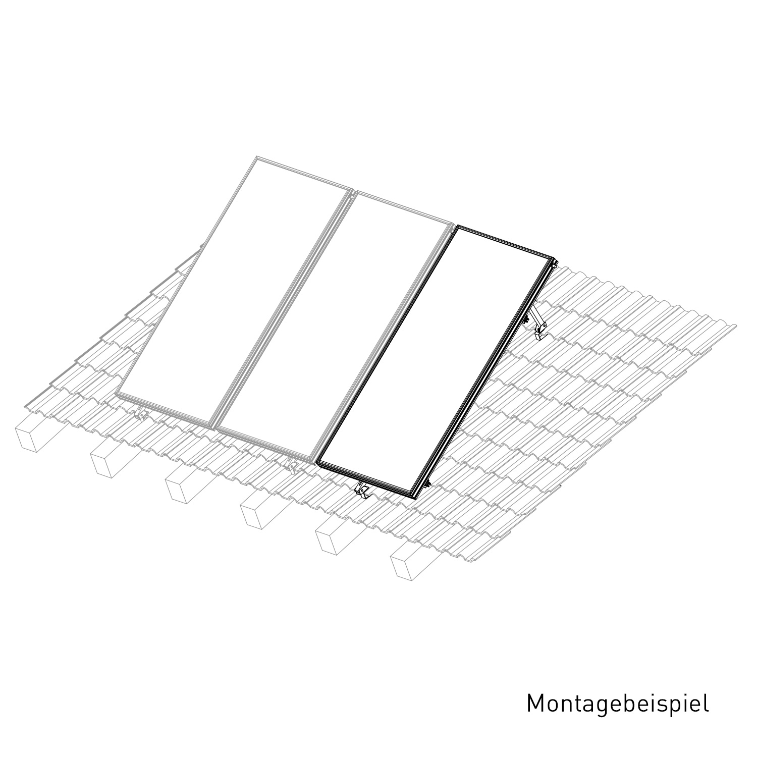 Sunex Standard Kit d'extension pour toit incliné 10-25 degrés pour 1 collecteur solaire Basicx 2.0