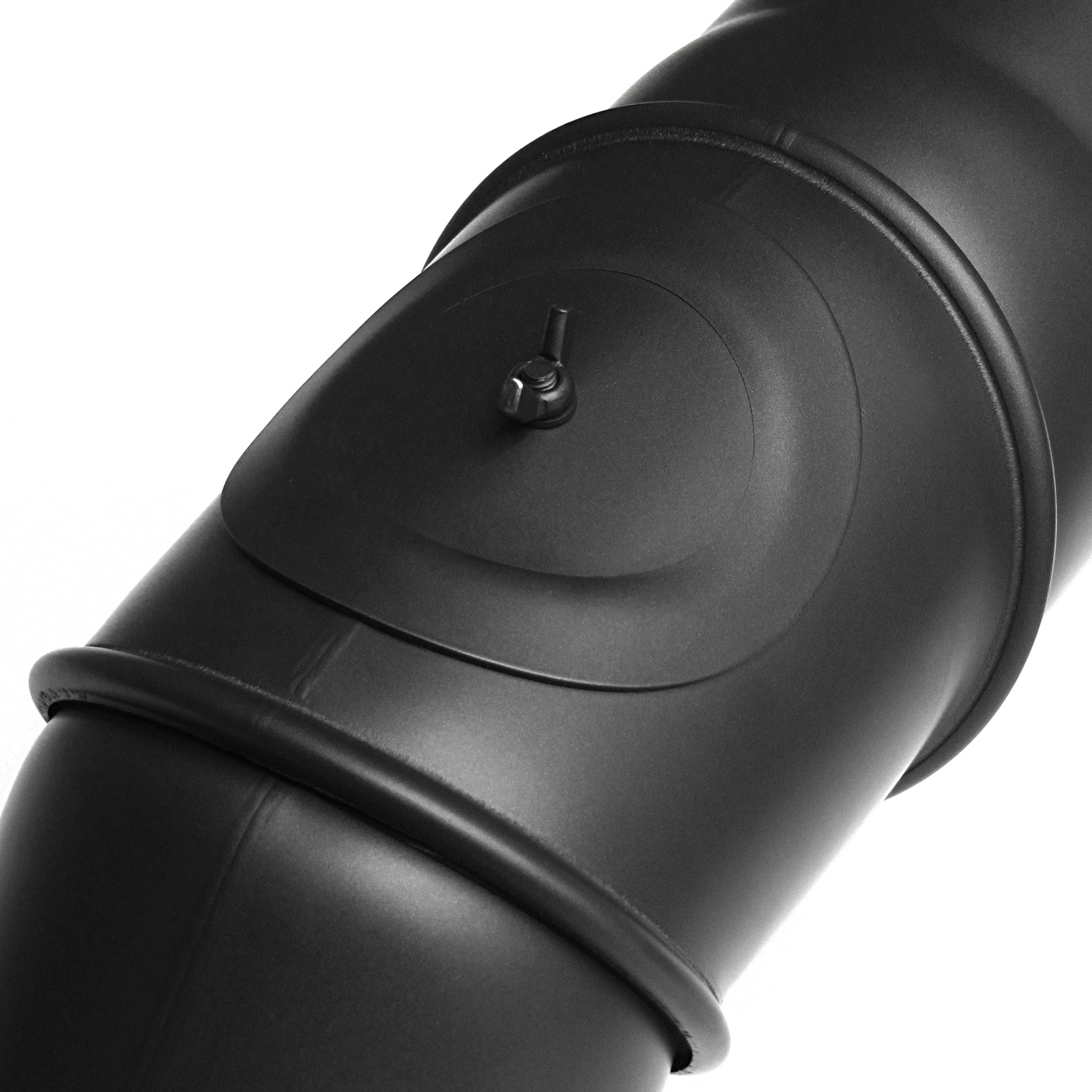 Raik Basic coude multiple 160mm noir avec porte – 4 pièces pour tuyau de fumée / conduit de fumée