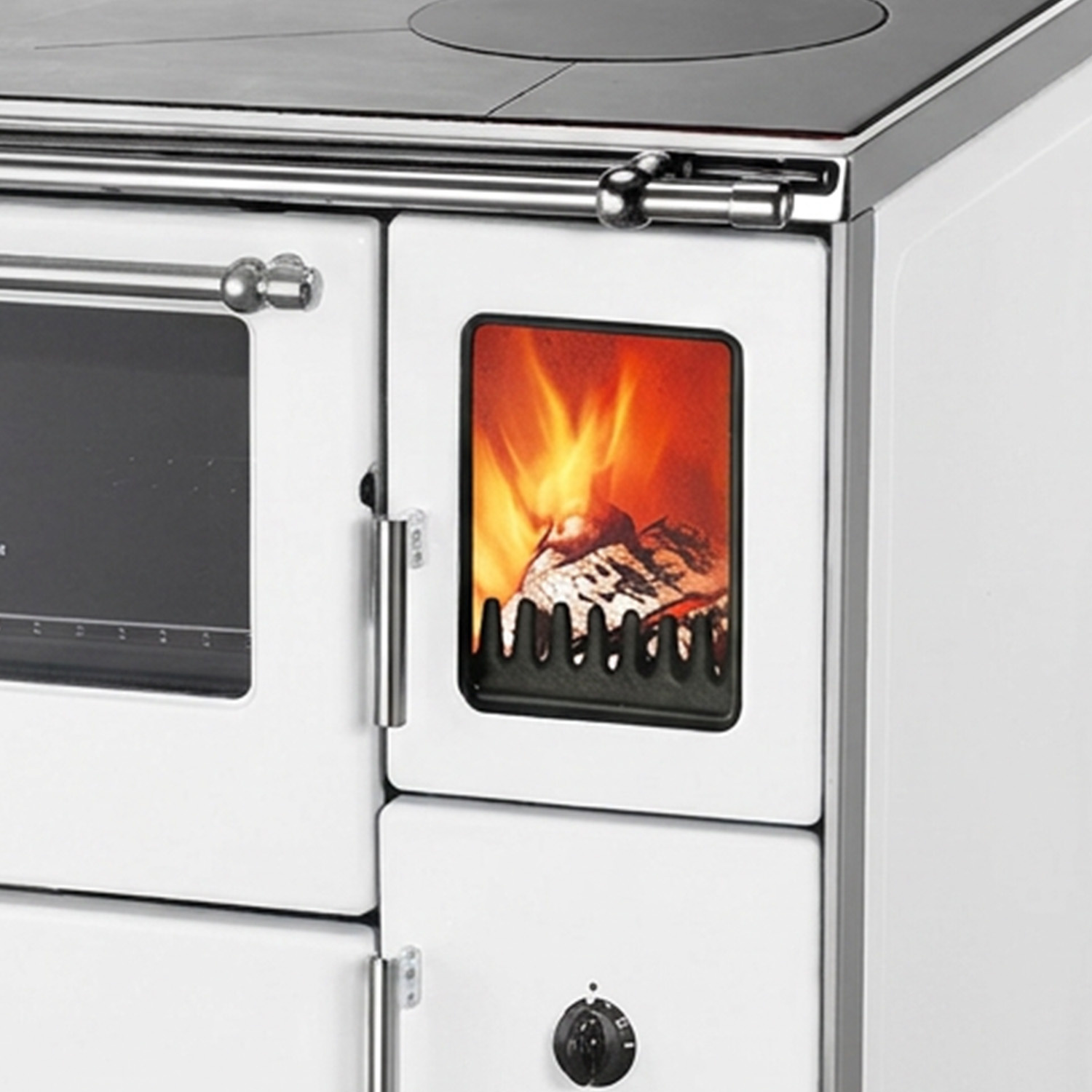Westminster K 76F-90 Holzherd 7,6 kW weiß Rauchrohranschluss links