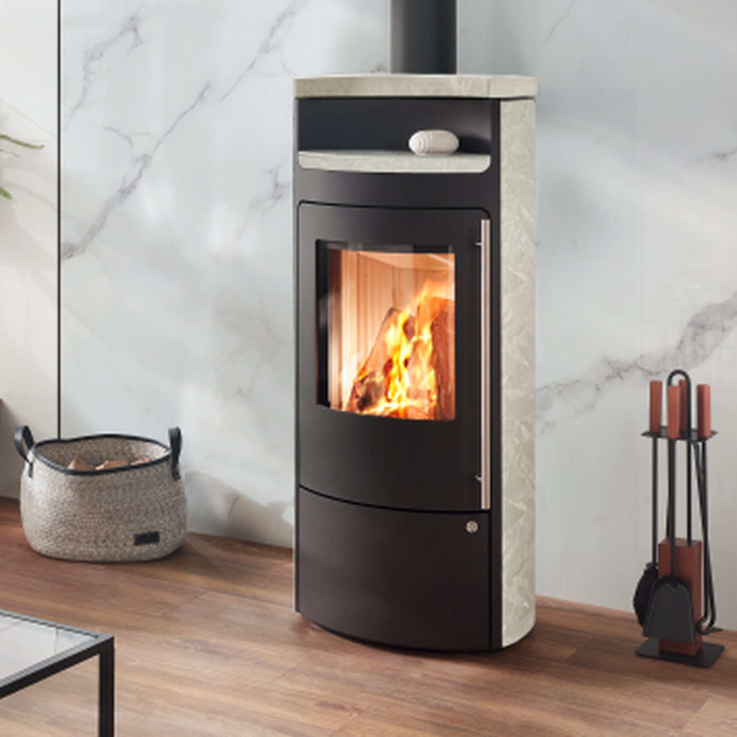 Olsberg Timor Kaminofen 6 kW Compact Lapalith Alba