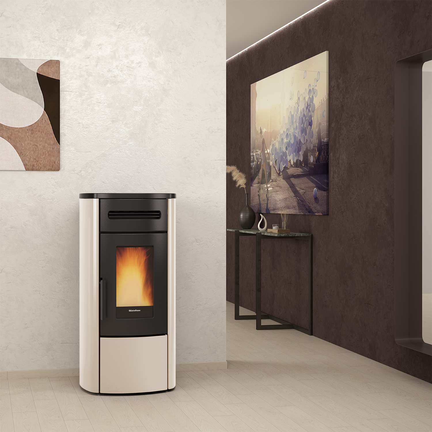 Extraflame GUENDA IDRO 5.0 - Elfenbein wassergeführter Pelletofen EVOLUTION LINE