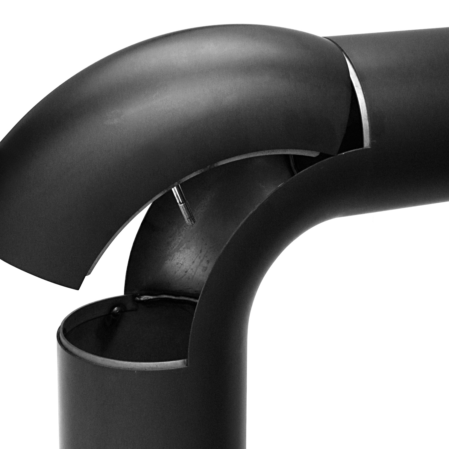Raik Basic Rauchrohrbogen Set 150mm schwarz fullform für Rauchrohr / Ofenrohr